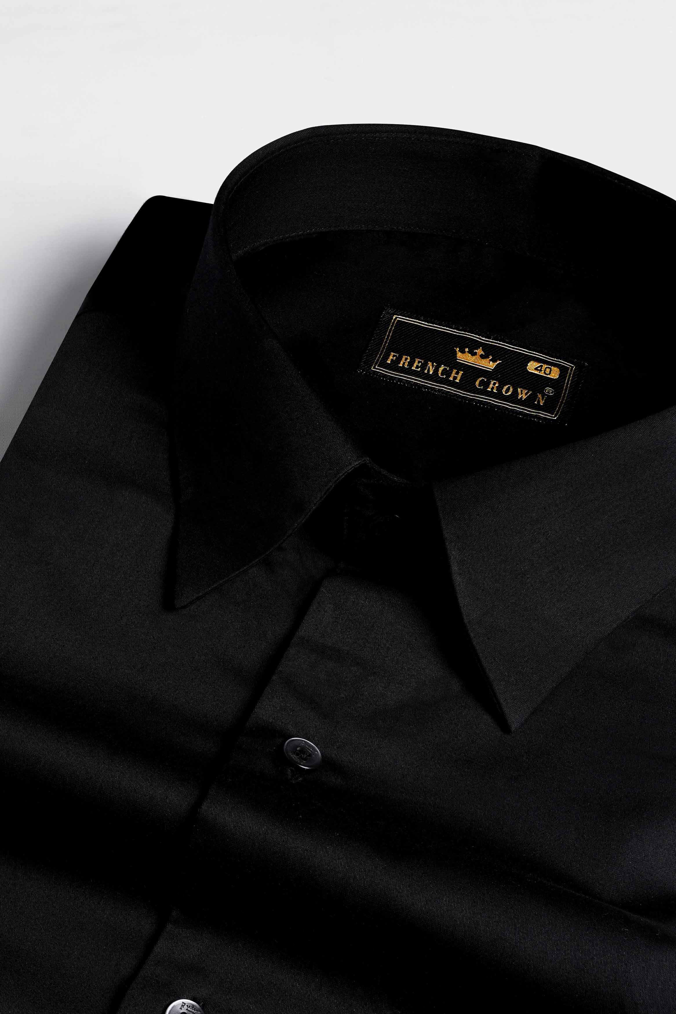 Jade Black Super Soft Premium Concealed Button Cotton Designer Shirt