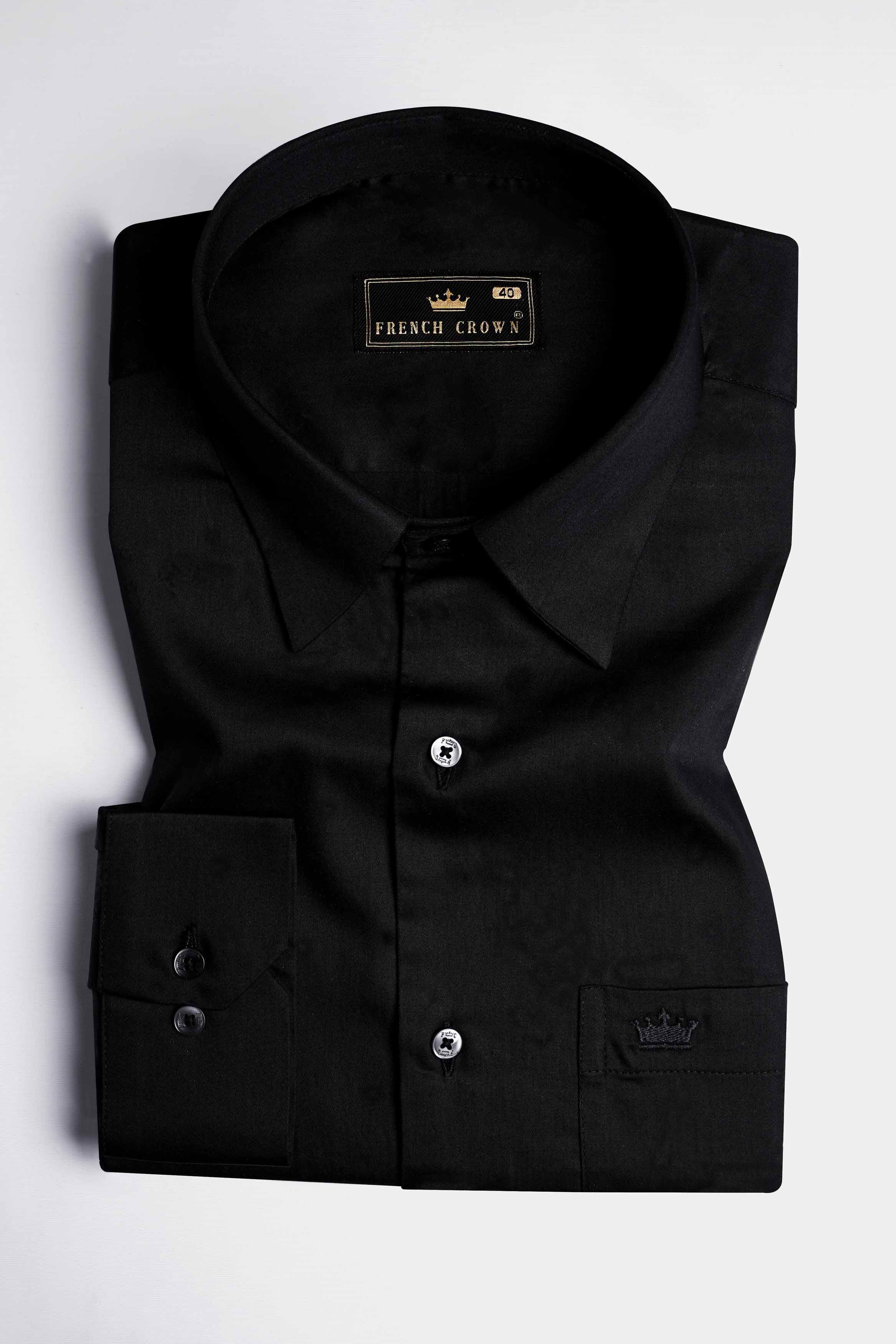 Jade Black Super Soft Premium Concealed Button Cotton Designer Shirt
