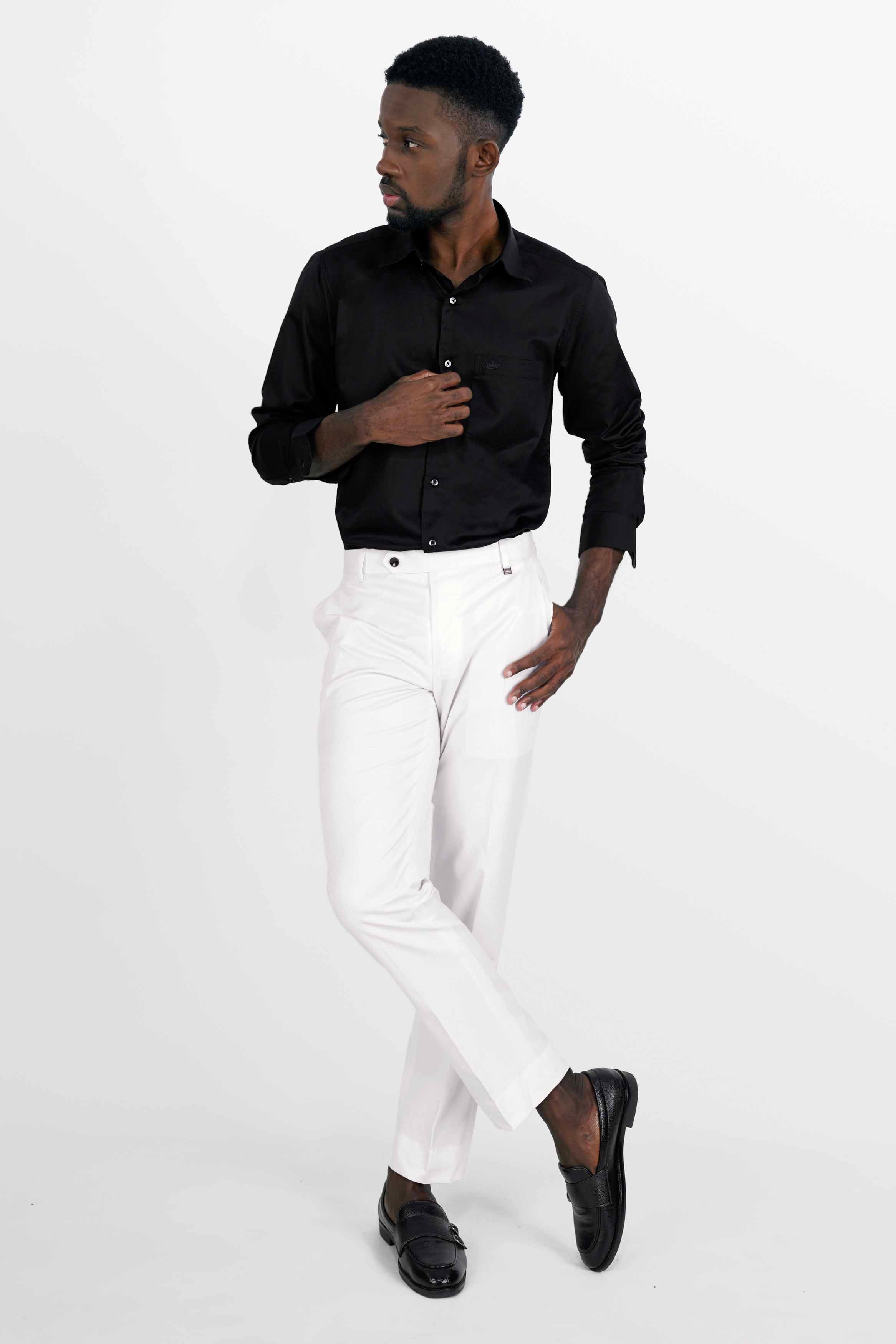 Jade Black Super Soft Premium Concealed Button Cotton Designer Shirt