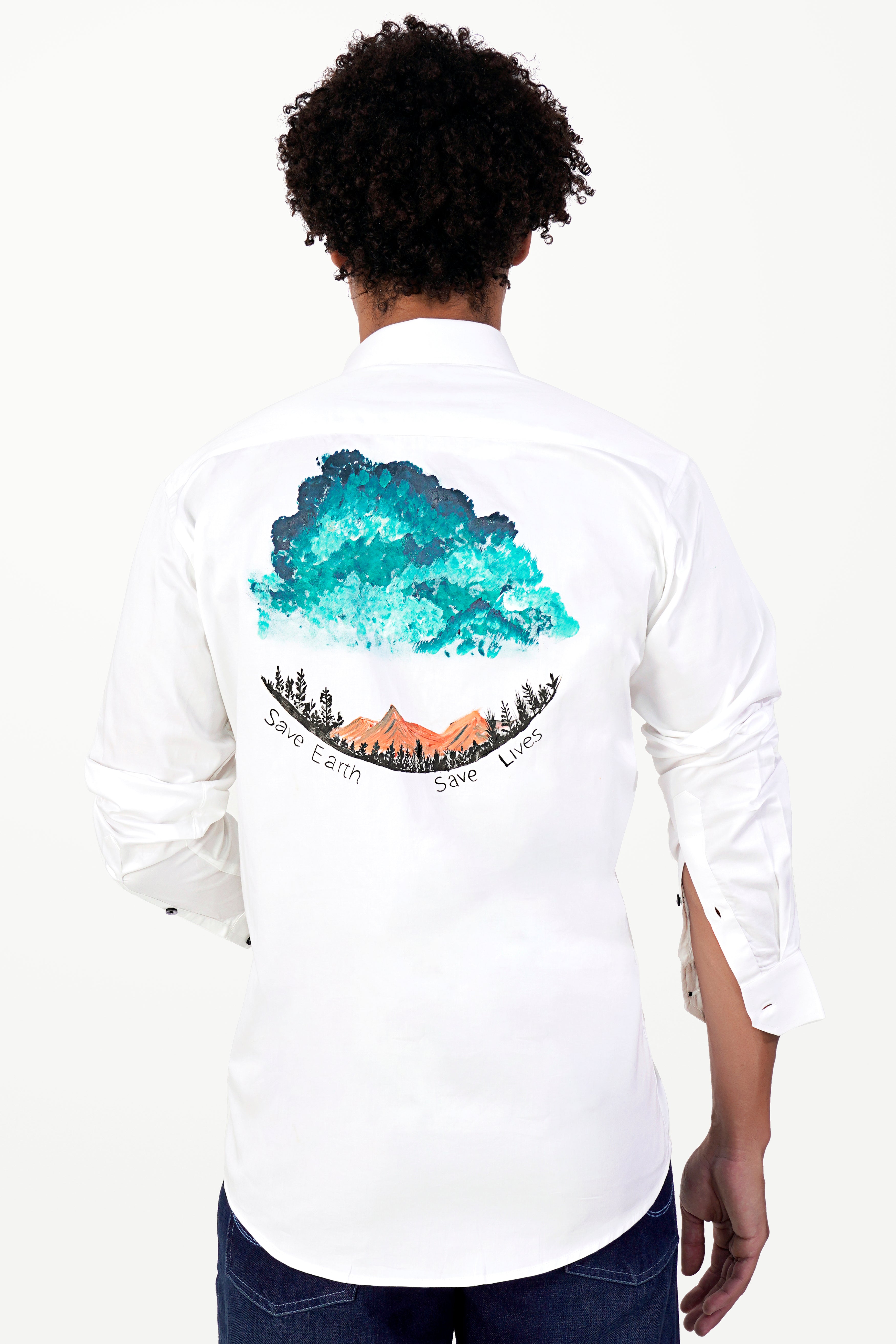 Bright White Multicolour Hand Painted with a Strong Message Super Soft Premium Cotton Designer Shirt 1066-BLE-ART03-38, 1066-BLE-ART03-H-38, 1066-BLE-ART03-39, 1066-BLE-ART03-H-39, 1066-BLE-ART03-40, 1066-BLE-ART03-H-40, 1066-BLE-ART03-42, 1066-BLE-ART03-H-42, 1066-BLE-ART03-44, 1066-BLE-ART03-H-44, 1066-BLE-ART03-46, 1066-BLE-ART03-H-46, 1066-BLE-ART03-48, 1066-BLE-ART03-H-48, 1066-BLE-ART03-50, 1066-BLE-ART03-H-50, 1066-BLE-ART03-52, 1066-BLE-ART03-H-52