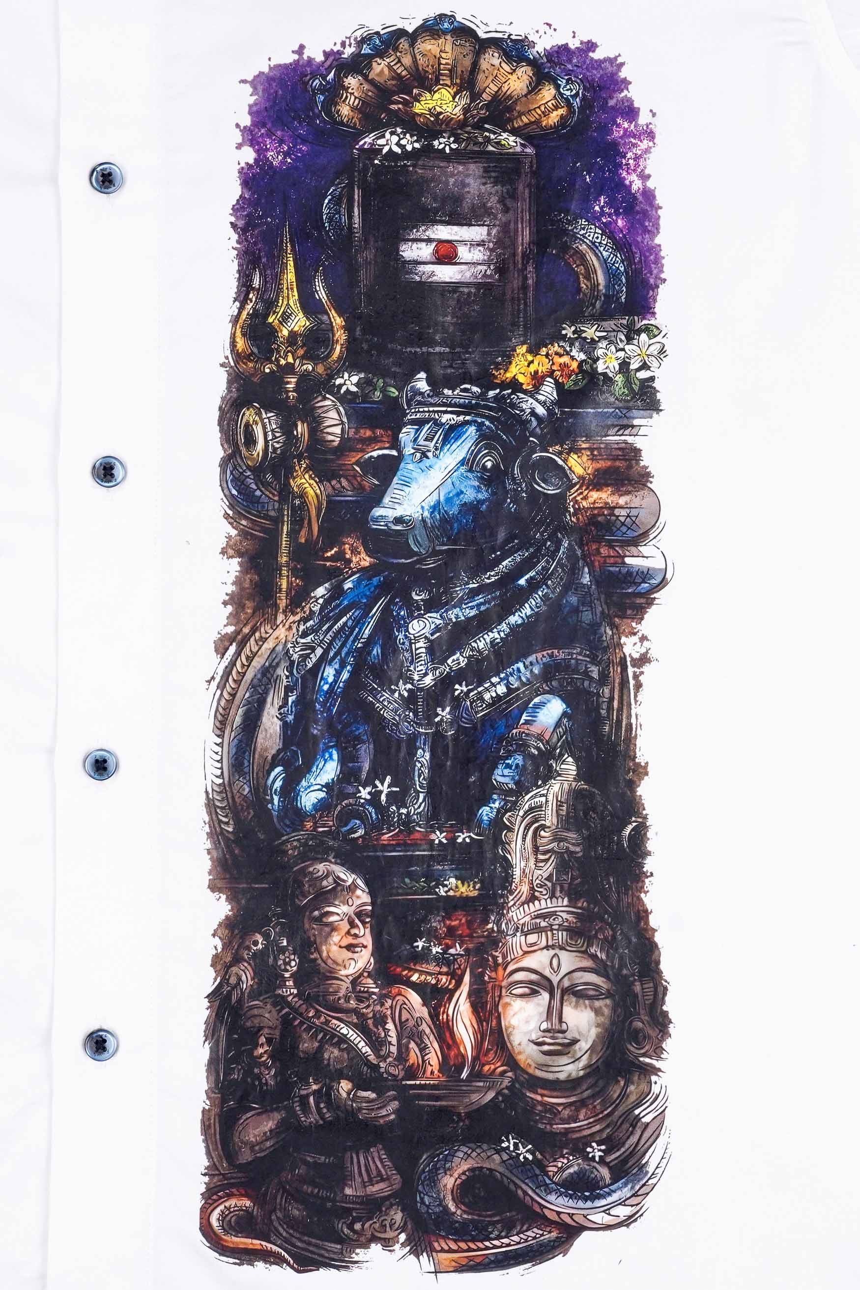 Bright White with Shivaling and Trident Printed Super Soft Premium Cotton Designer Shirt 1066-BLE-RPRT71-38, 1066-BLE-RPRT71-H-38, 1066-BLE-RPRT71-39, 1066-BLE-RPRT71-H-39, 1066-BLE-RPRT71-40, 1066-BLE-RPRT71-H-40, 1066-BLE-RPRT71-42, 1066-BLE-RPRT71-H-42, 1066-BLE-RPRT71-44, 1066-BLE-RPRT71-H-44, 1066-BLE-RPRT71-46, 1066-BLE-RPRT71-H-46, 1066-BLE-RPRT71-48, 1066-BLE-RPRT71-H-48, 1066-BLE-RPRT71-50, 1066-BLE-RPRT71-H-50, 1066-BLE-RPRT71-52, 1066-BLE-RPRT71-H-52