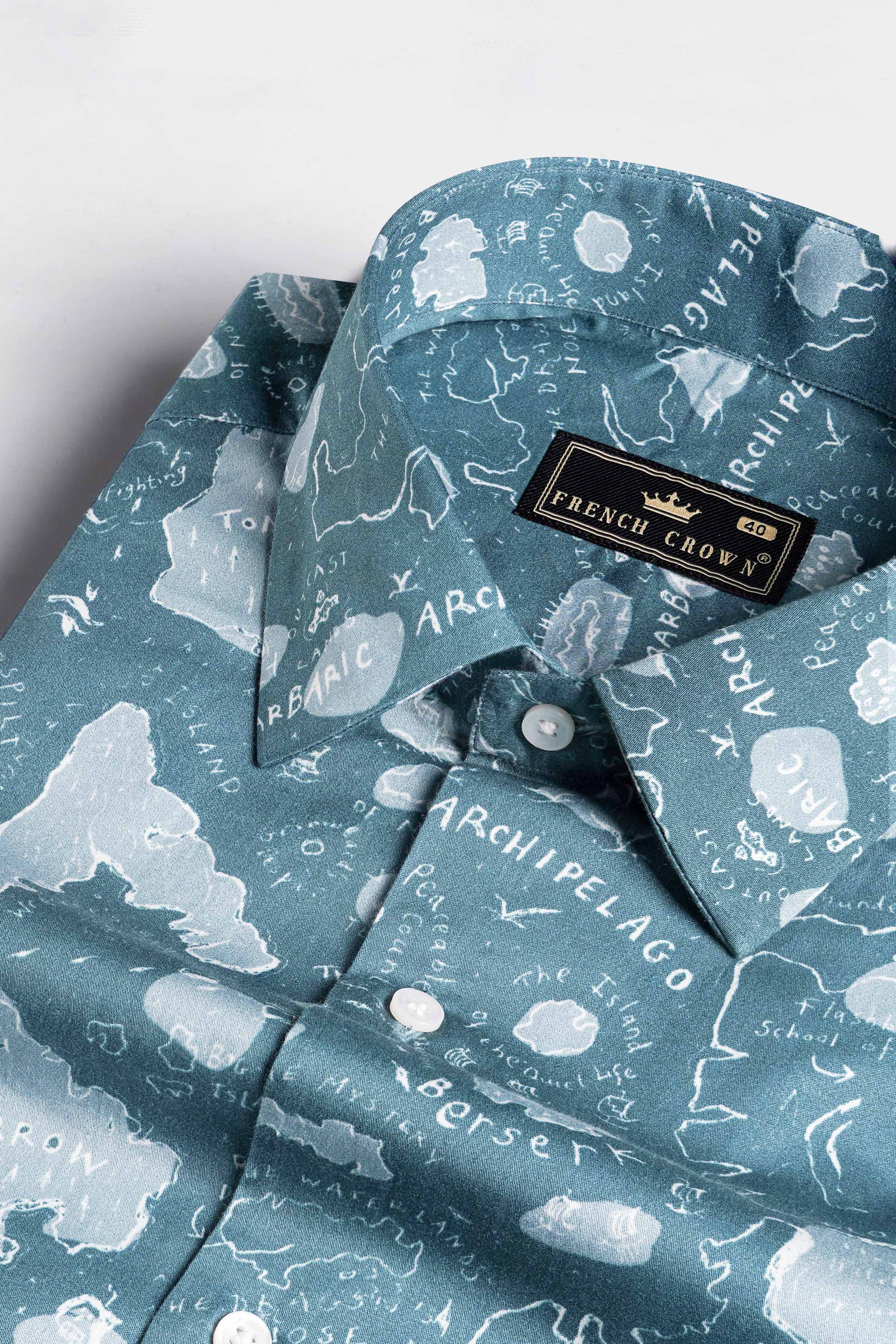 Blumine with Casper Gray Funky Printed Super Soft Premium Cotton Shirt