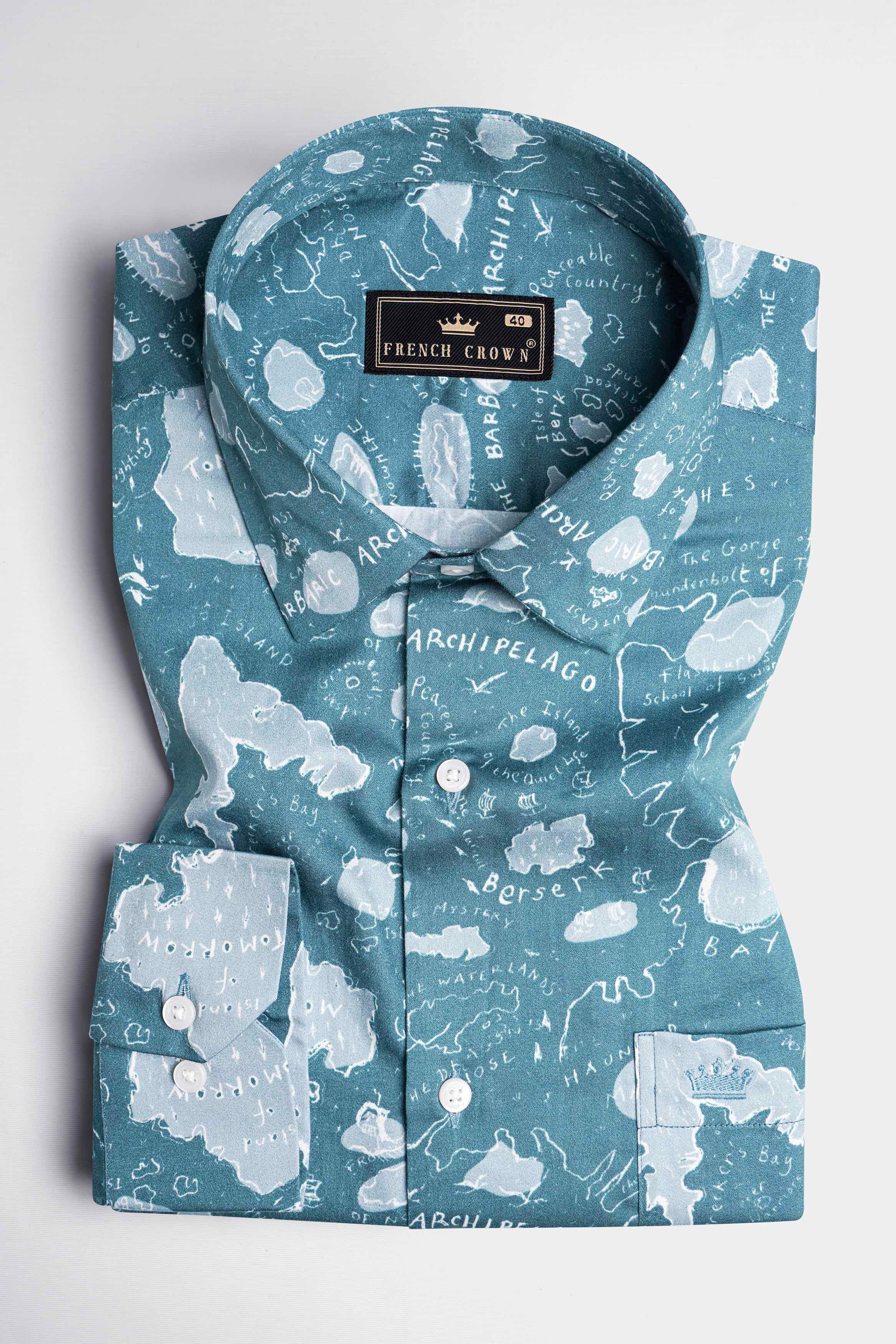 Blumine with Casper Gray Funky Printed Super Soft Premium Cotton Shirt