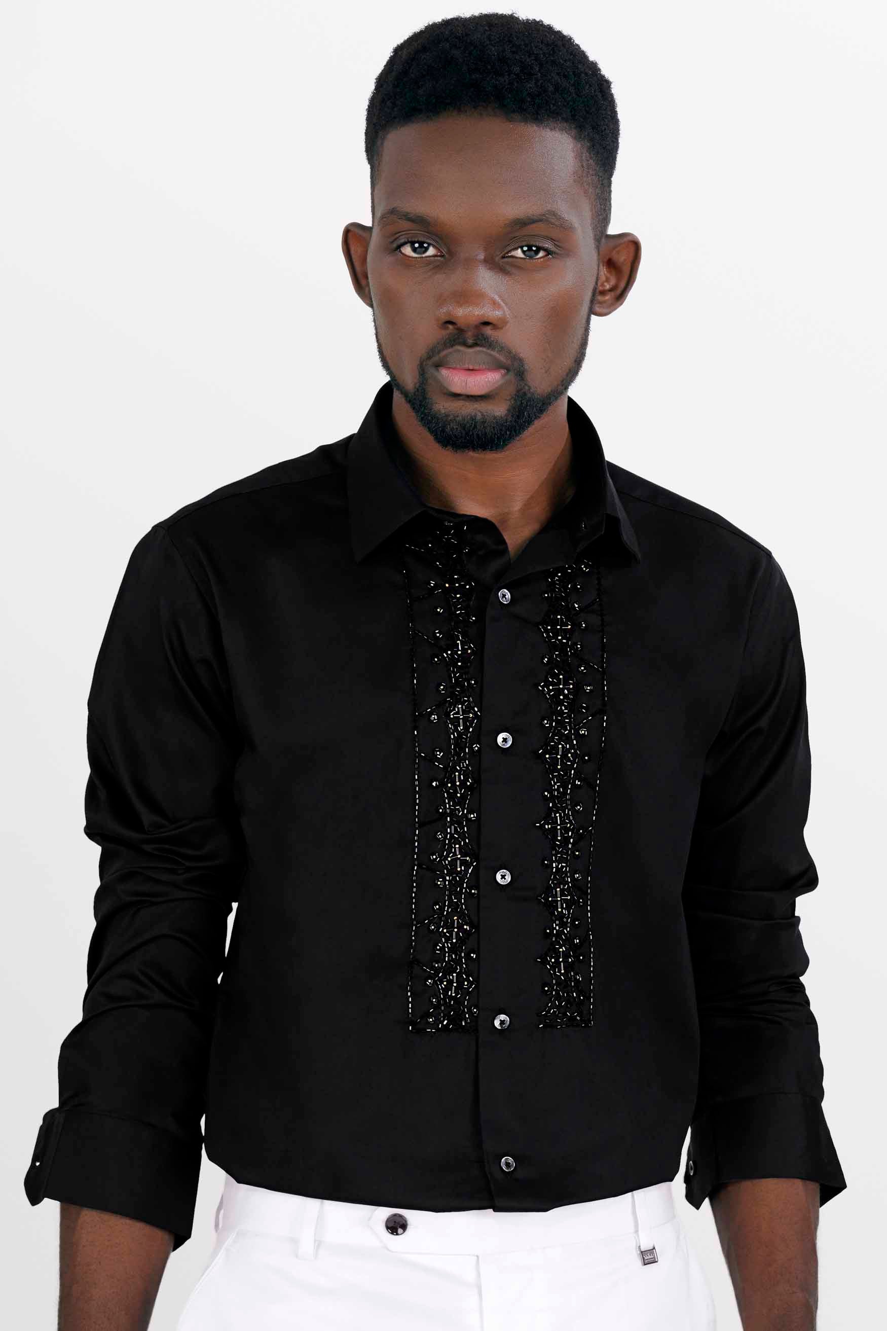 Jade Black Pearls Embroidered Super Soft Premium Cotton Designer Shirt 10730-BLK-E182-38, 10730-BLK-E182-H-38, 10730-BLK-E182-39, 10730-BLK-E182-H-39, 10730-BLK-E182-40, 10730-BLK-E182-H-40, 10730-BLK-E182-42, 10730-BLK-E182-H-42, 10730-BLK-E182-44, 10730-BLK-E182-H-44, 10730-BLK-E182-46, 10730-BLK-E182-H-46, 10730-BLK-E182-48, 10730-BLK-E182-H-48, 10730-BLK-E182-50, 10730-BLK-E182-H-50, 10730-BLK-E182-52, 10730-BLK-E182-H-52