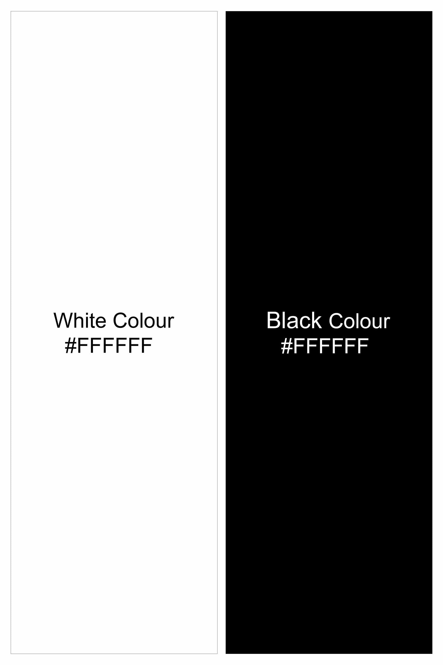 Bright White and Black Printed Super Soft Premium Cotton Shirt