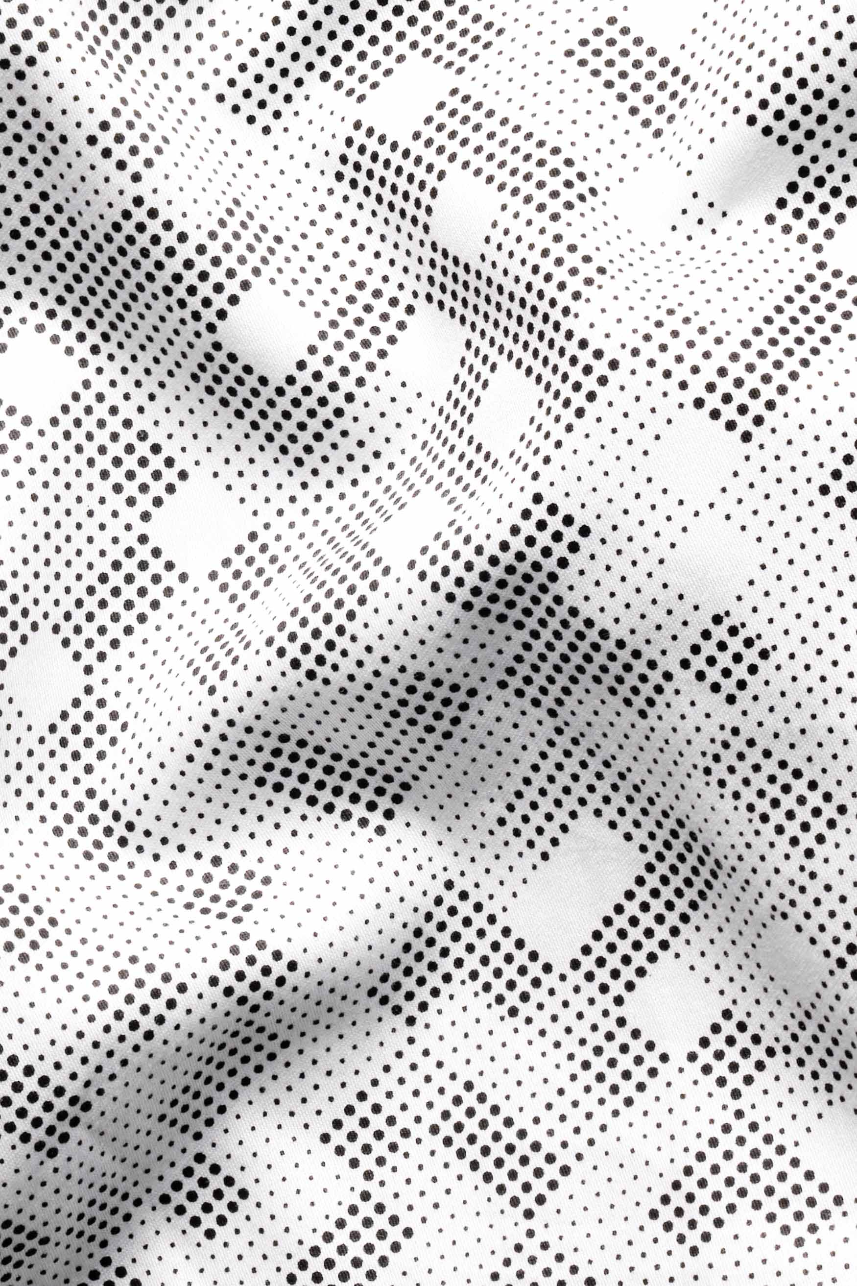 Bright White and Black Printed Super Soft Premium Cotton Shirt