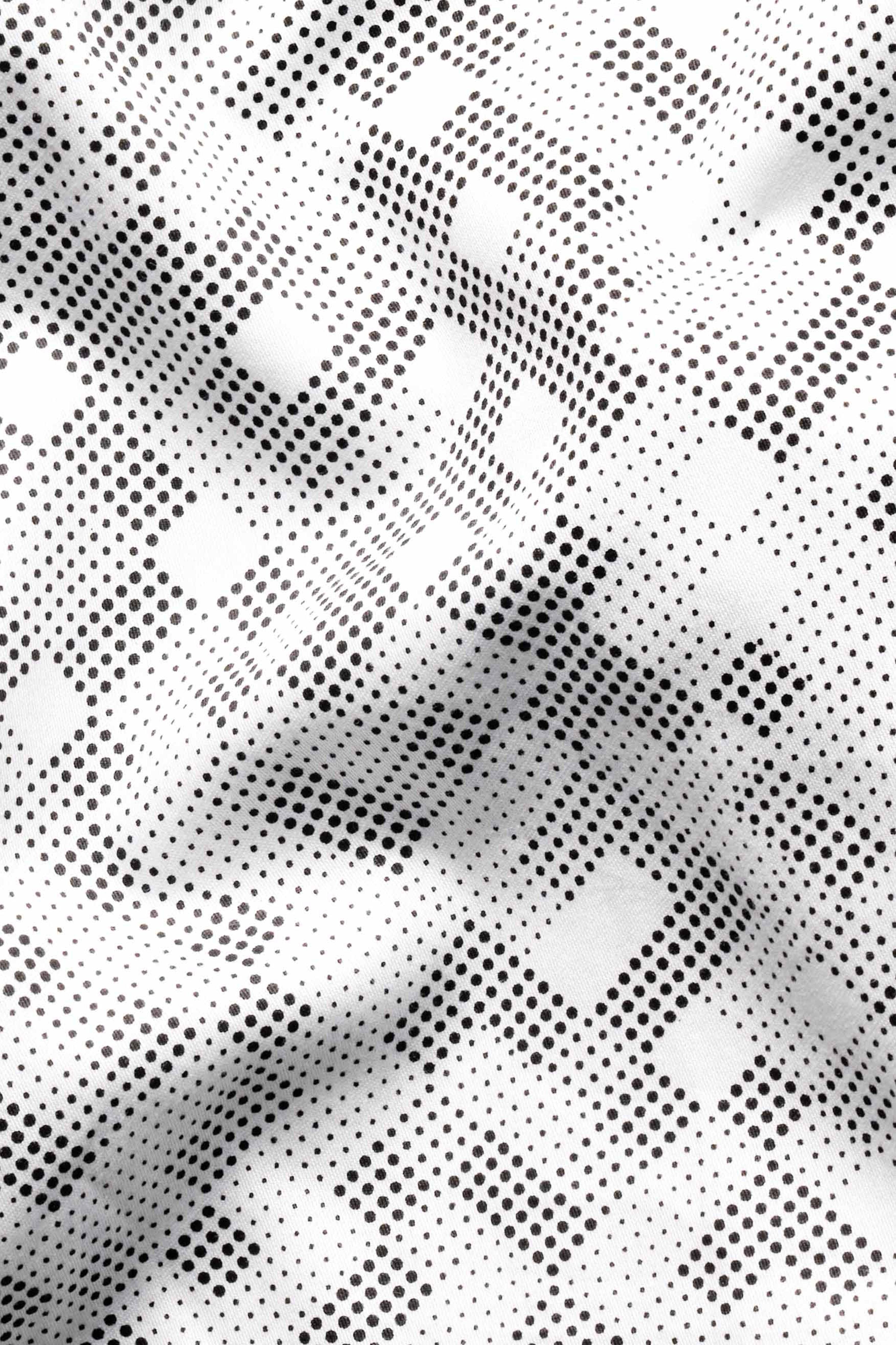 Bright White and Black Printed Super Soft Premium Cotton Shirt