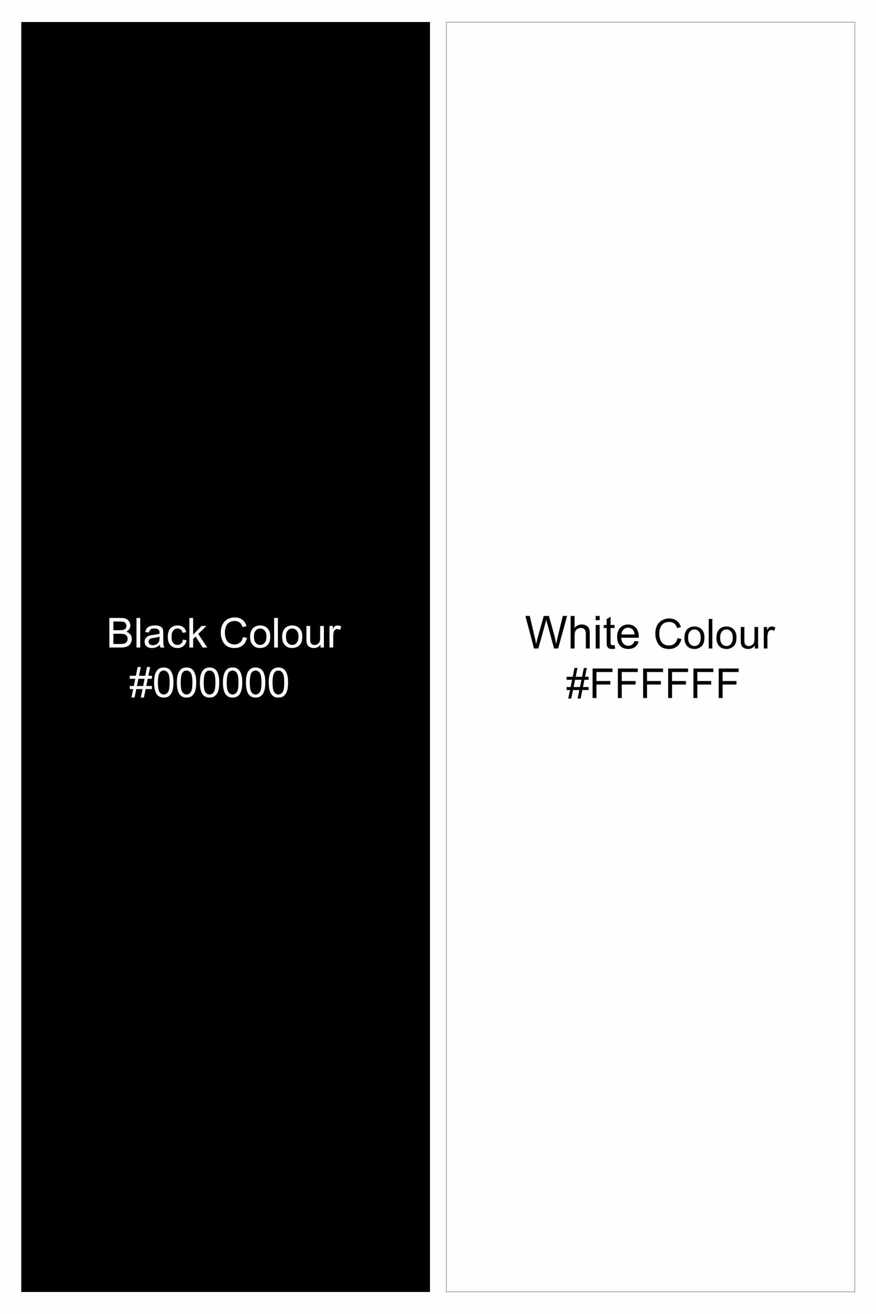 Jade Black and White Dobby Textured Premium Giza Cotton Kurta Shirt