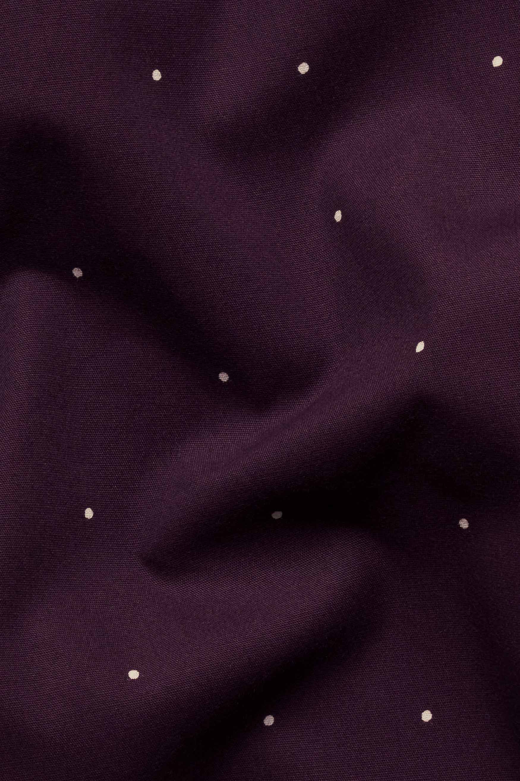 Bleached Cedar Wine Polka Dots Twill Premium Cotton Kurta Shirt