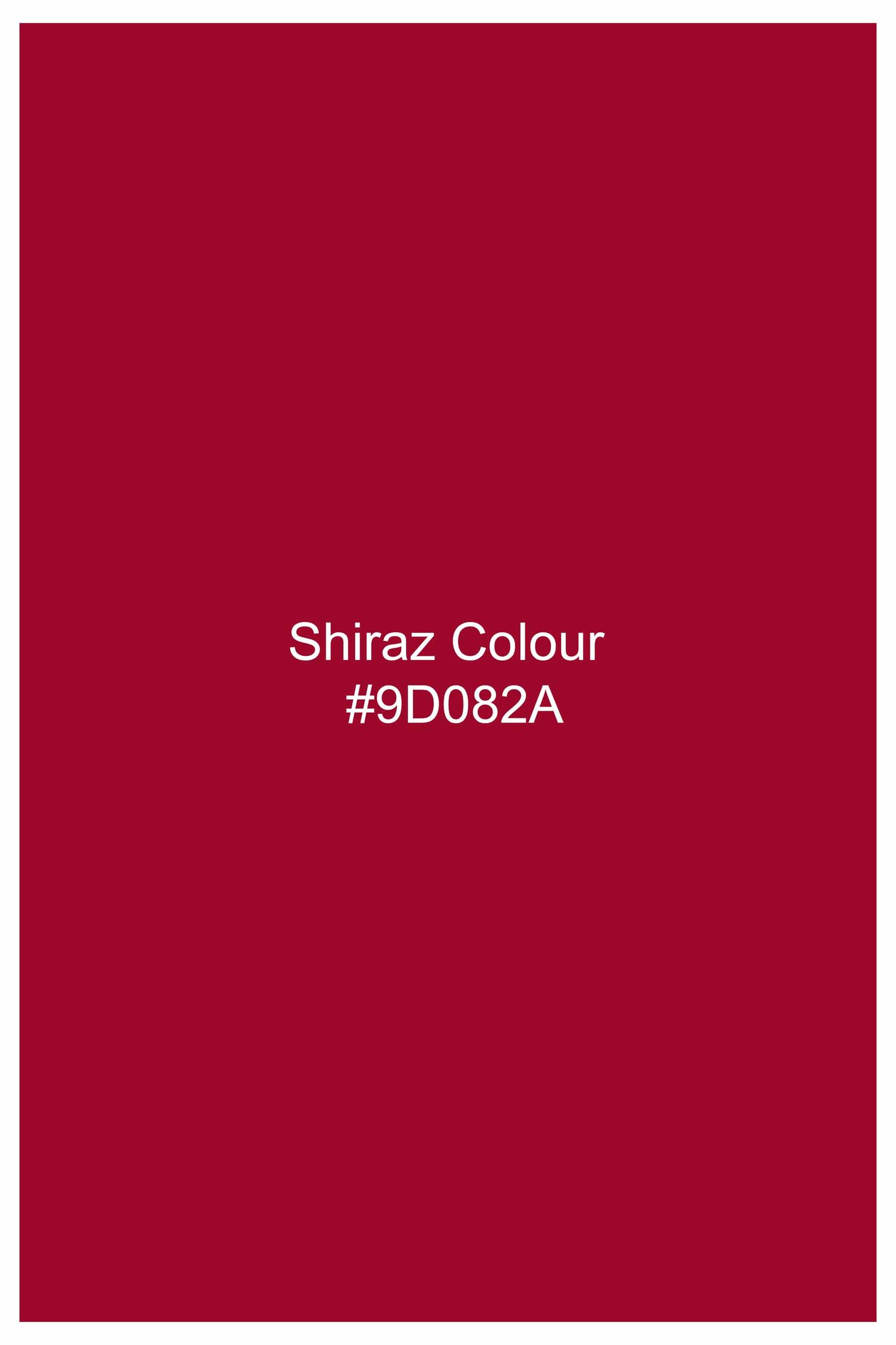 Shiraz Red Paisley Jacquard Textured Premium Giza Cotton Shirt