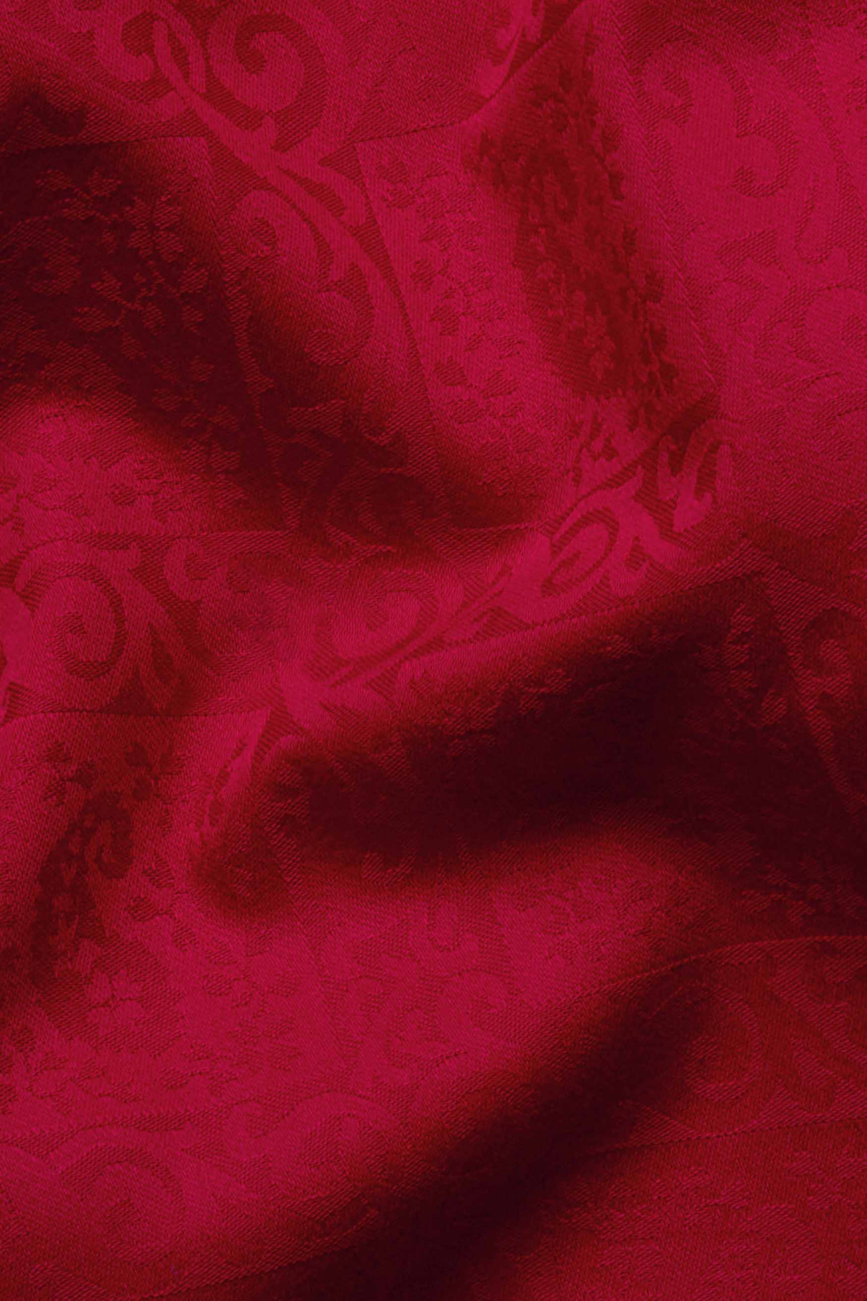 Shiraz Red Paisley Jacquard Textured Premium Giza Cotton Shirt