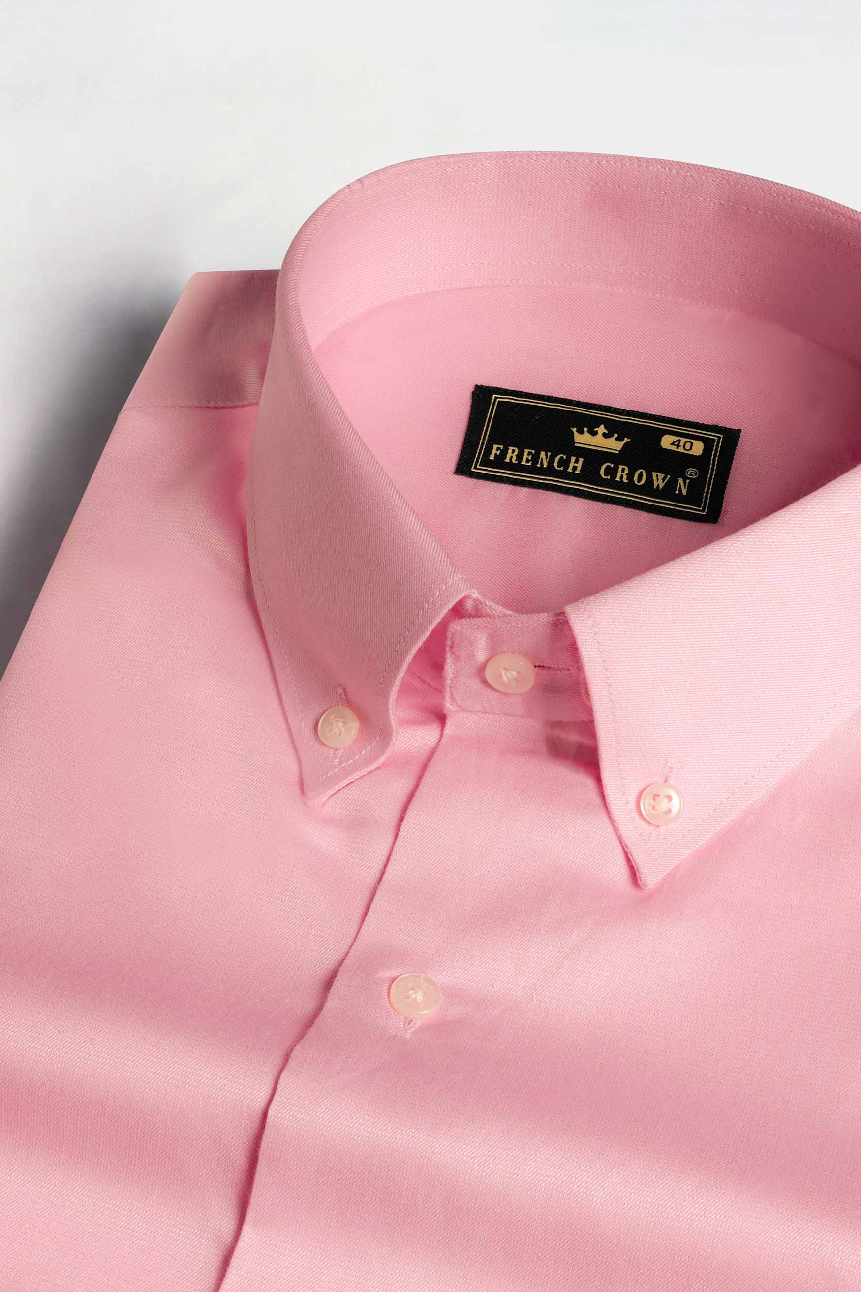Thulian Pink Subtle Sheen Super Soft Premium Cotton Shirt