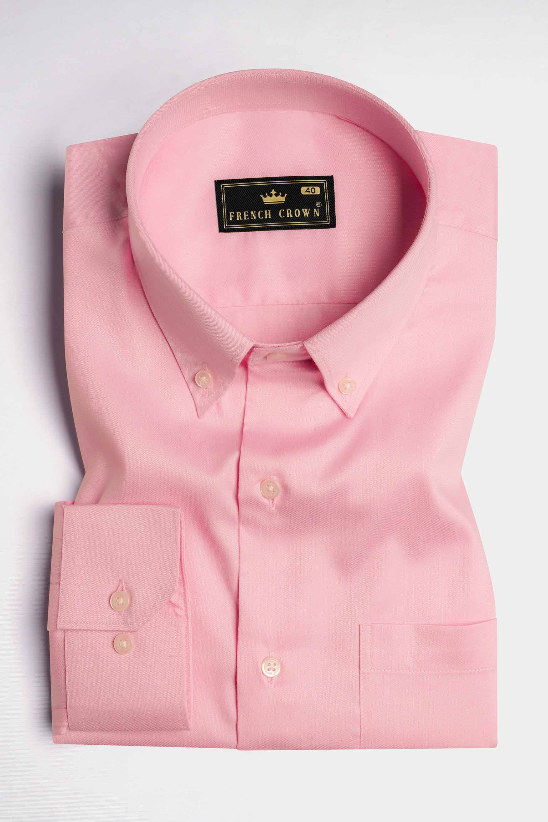 Thulian Pink Dobby Textured Premium Giza Cotton Shirt