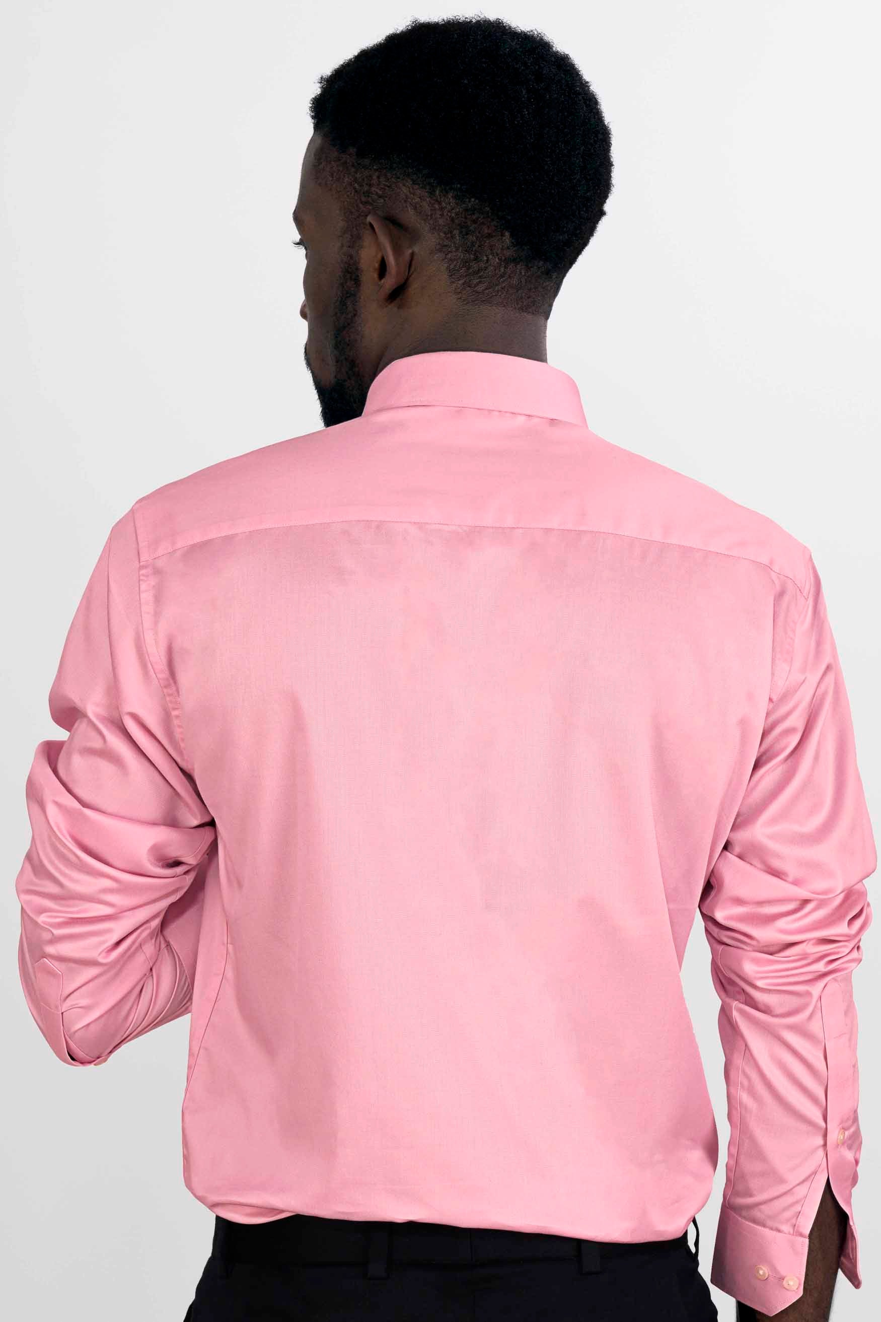 Thulian Pink Dobby Textured Premium Giza Cotton Shirt