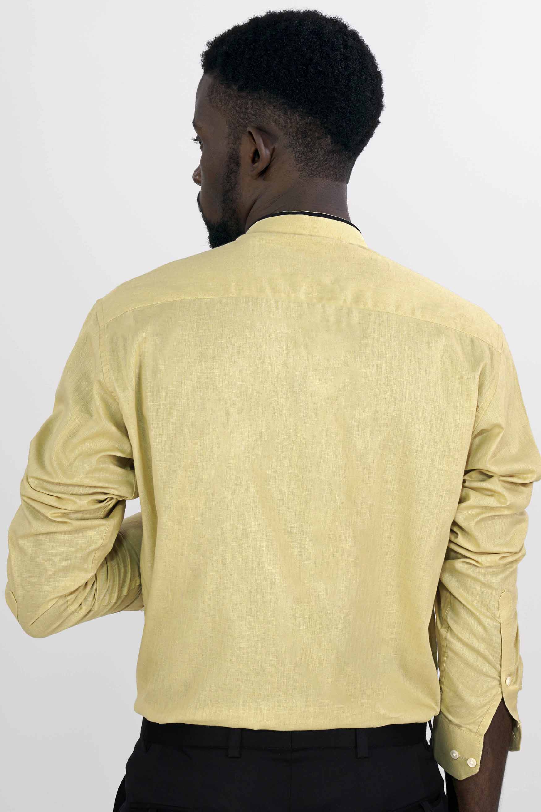 Harvest Brown Hand Painted Luxurious Linen Designer Shirt