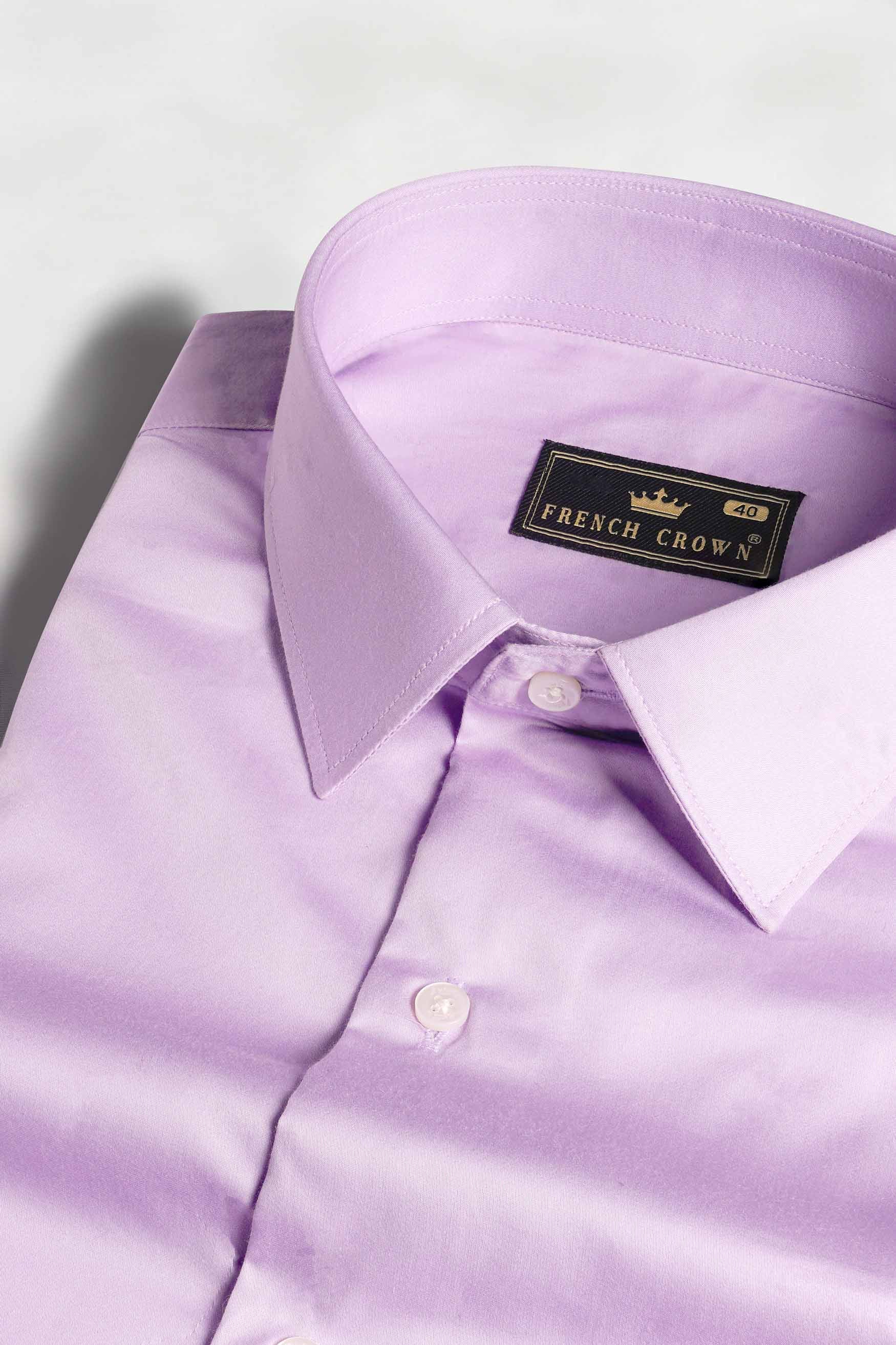 Lilac Purple Formal/Casual Plain-Solid Premium Cotton Shirt For Men