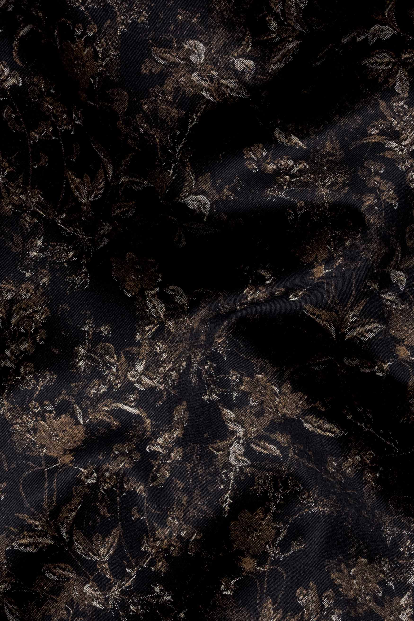 Jade Black and Ferra Brown Ditsy Printed Super Soft Premium Cotton Shirt