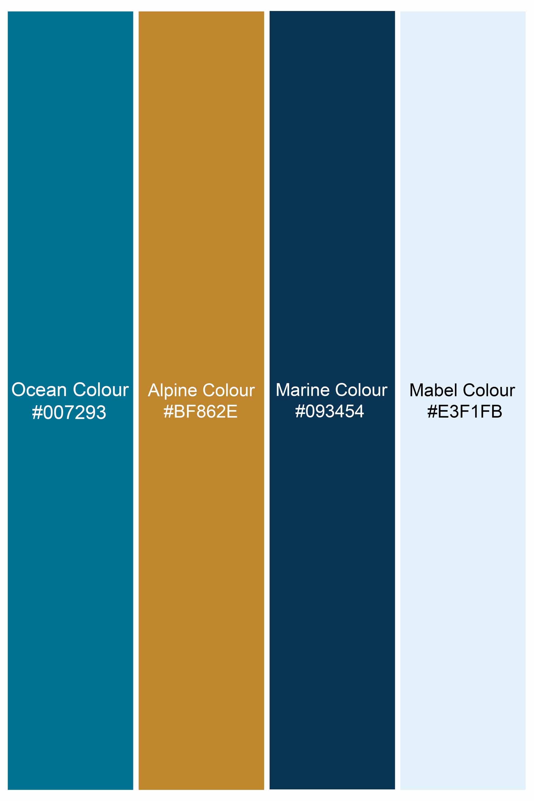 Ocean Blue and Alpine Brown Paisley Printed Super Soft Premium Cotton Shirt