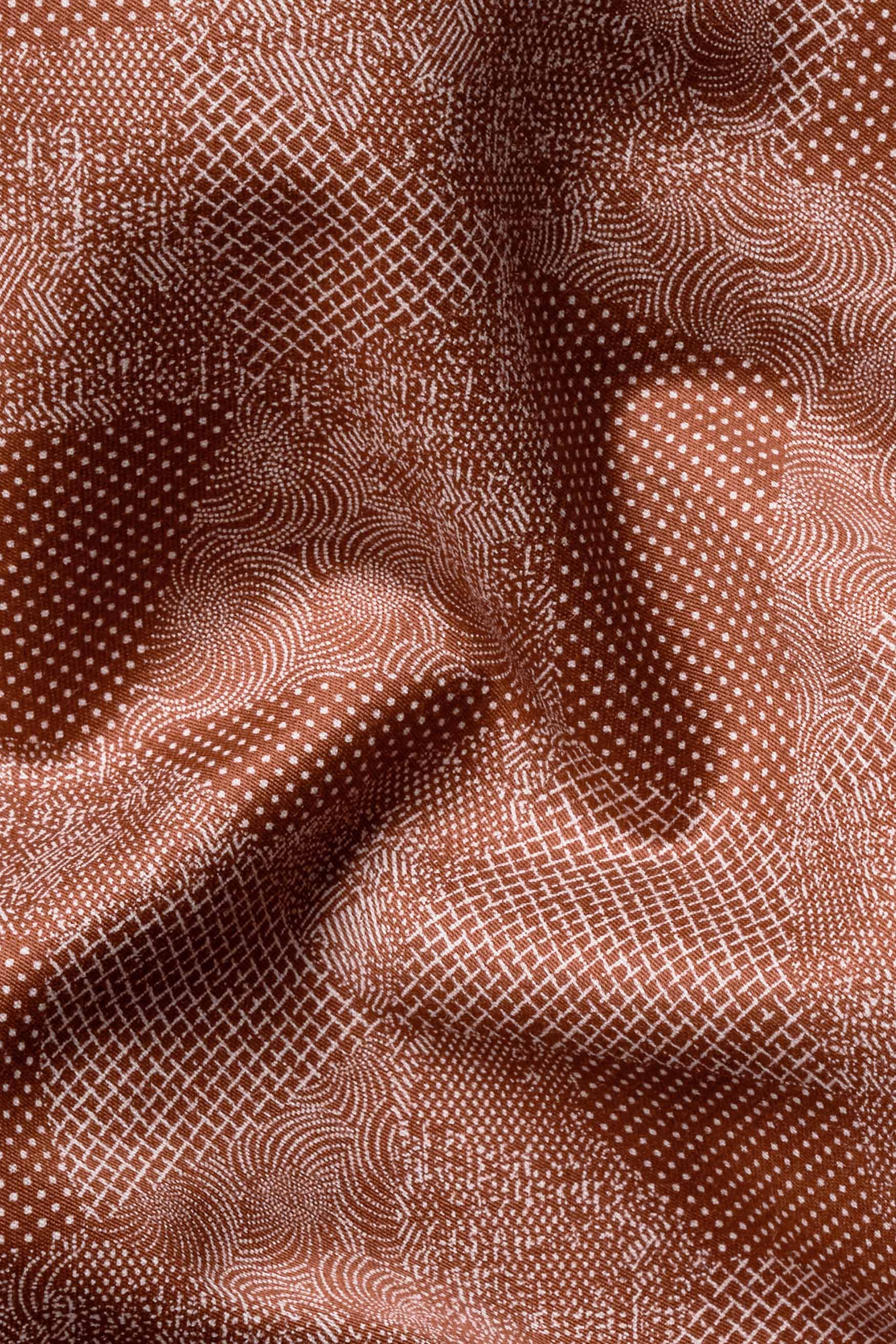 Nutmeg Brown and White Printed Super Soft Premium Cotton Shirt