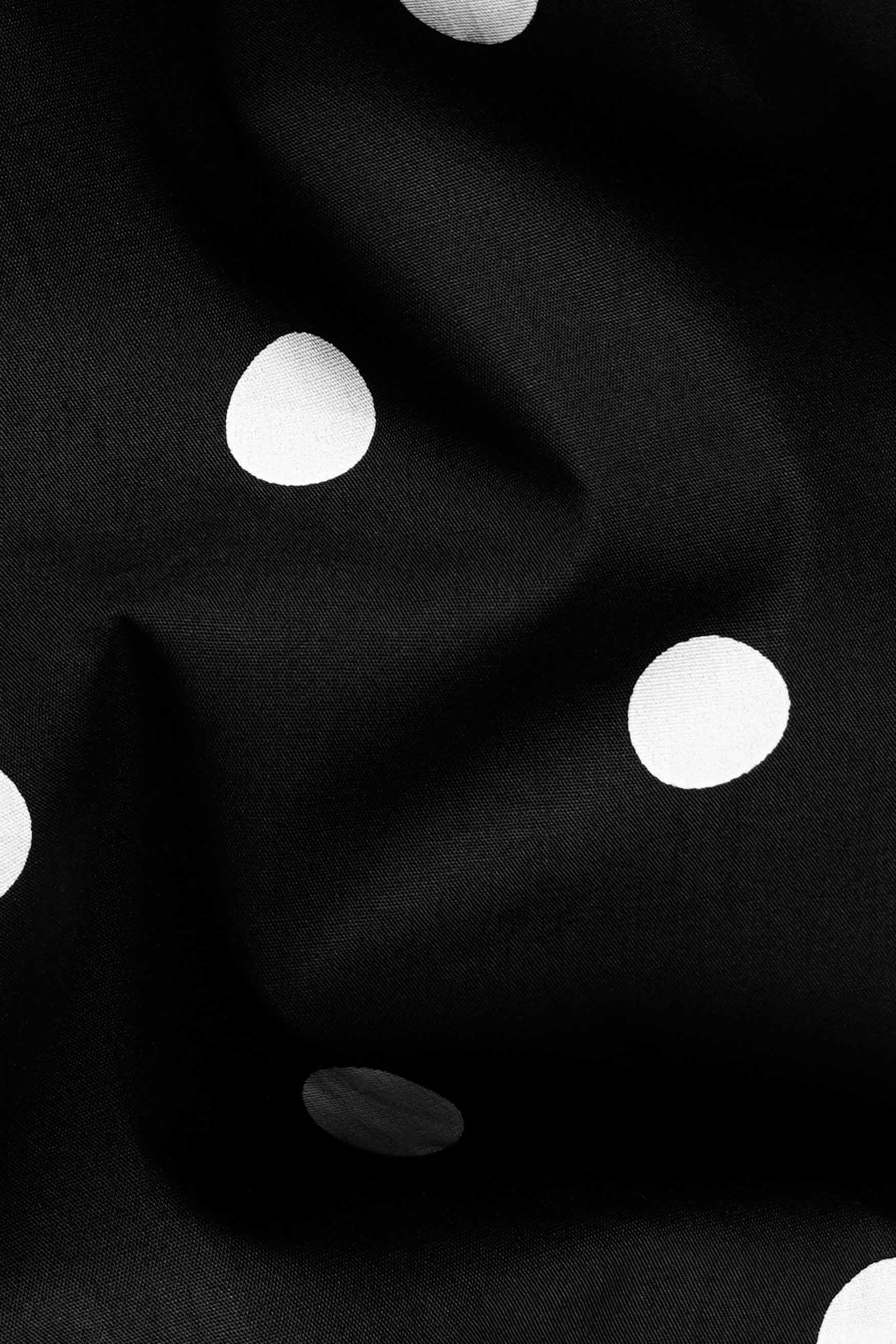 Jade Black and White Polka Dots Premium Cotton Shirt