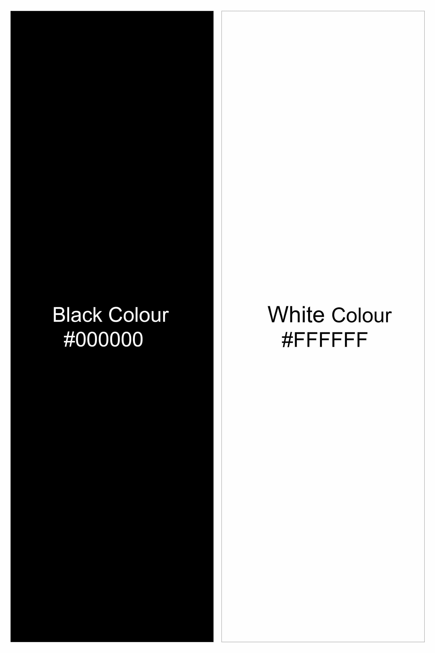 Jade Black and White Polka Dots with White Cuffs and Collar Premium Cotton Designer Shirt