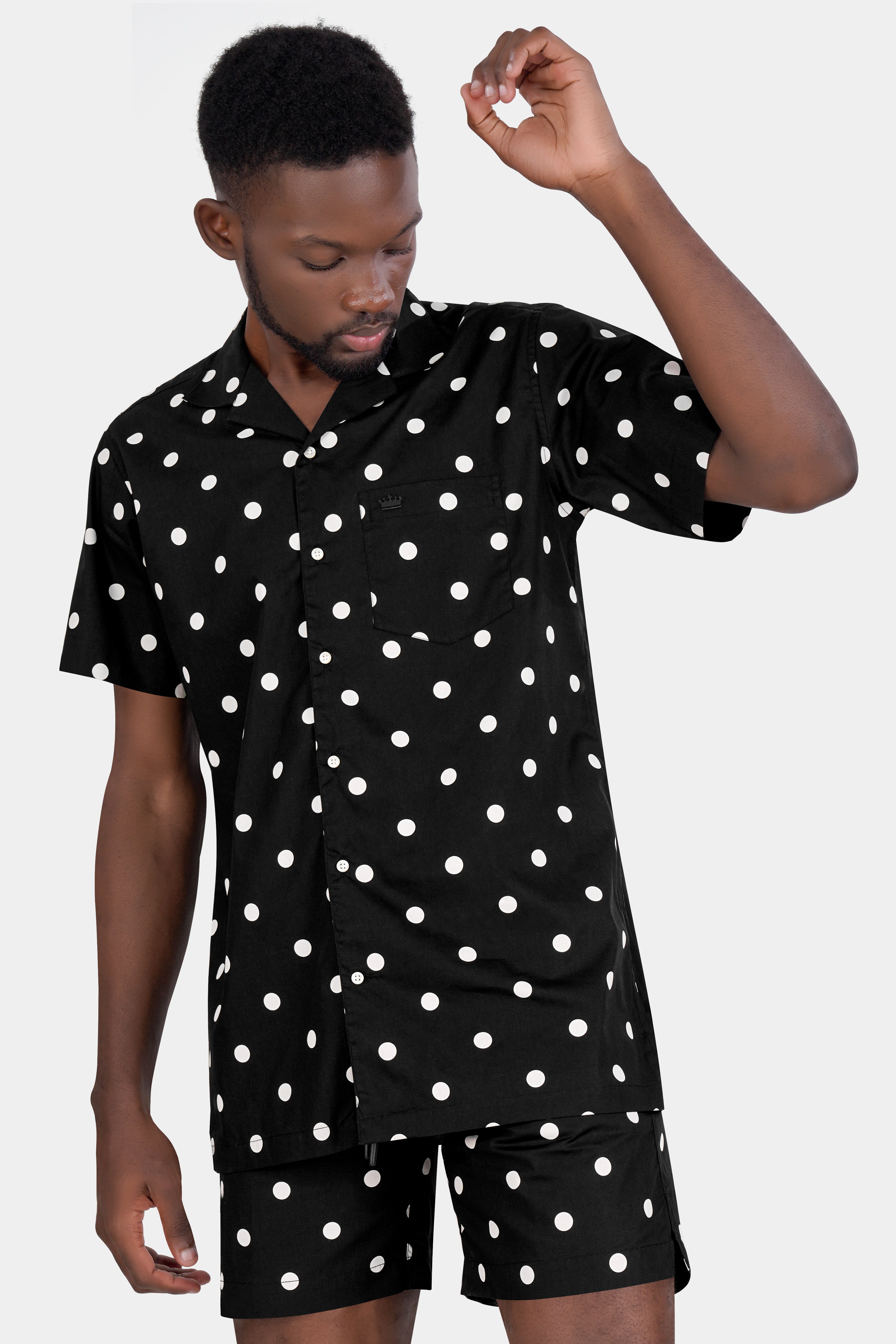 Jade Black and White Polka Dotted Premium Cotton Co-ord Sets 10794-CC-SS-SR-286-38, 10794-CC-SS-SR-286-39, 10794-CC-SS-SR-286-40, 10794-CC-SS-SR-286-42, 10794-CC-SS-SR-286-44, 10794-CC-SS-SR-286-46, 10794-CC-SS-SR-286-48, 10794-CC-SS-SR-286-50, 10794-CC-SS-SR-286-52