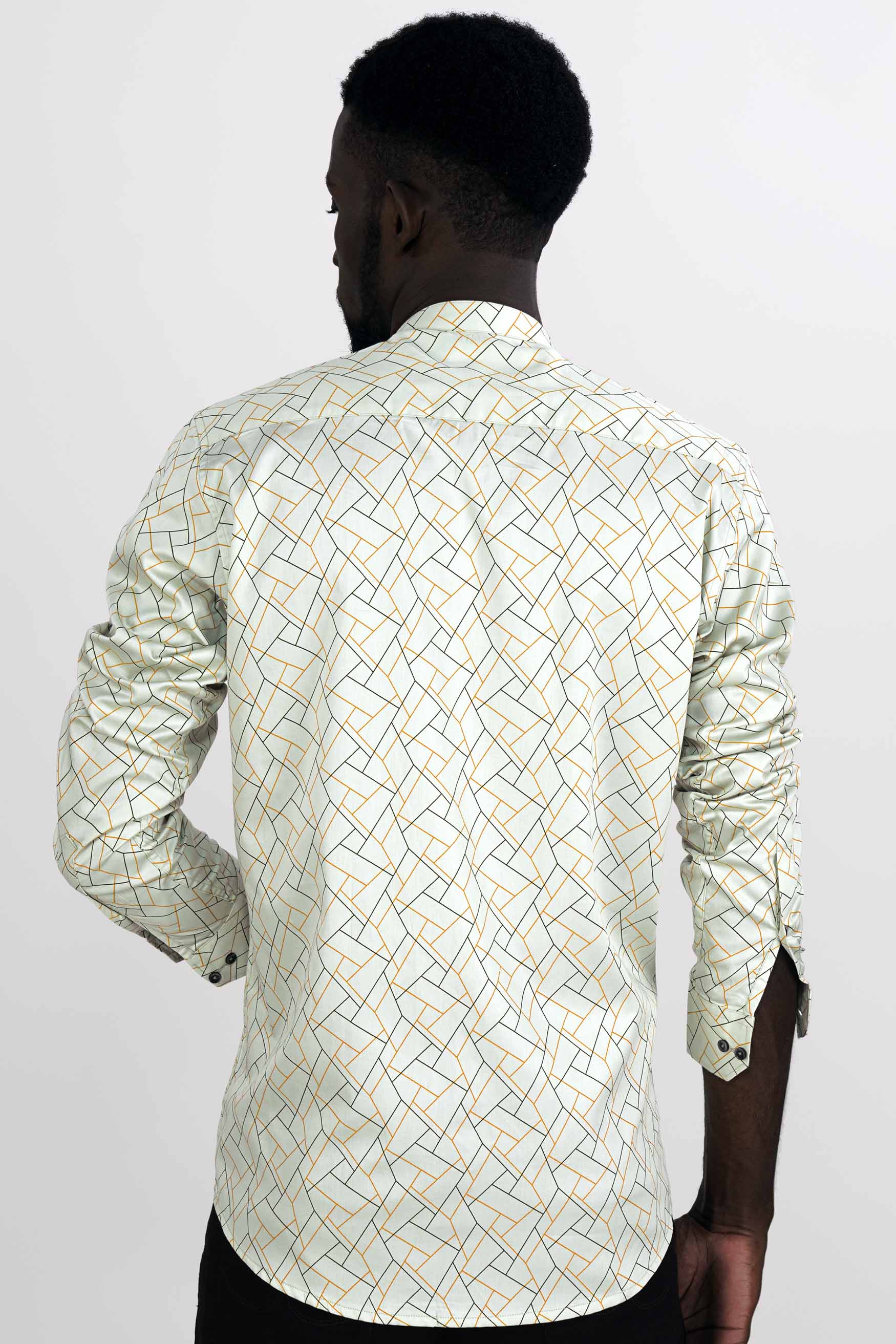 Spring Rain Green and Driftwood Brown Printed Super Soft Premium Cotton Shirt