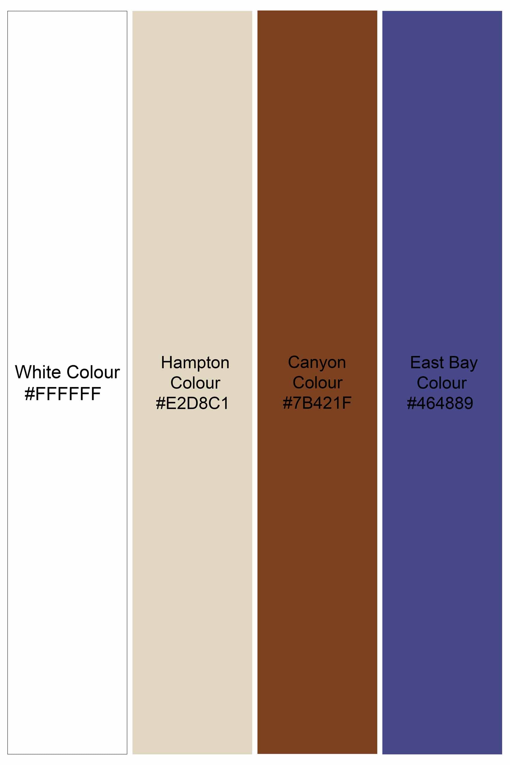 Half Bright White with Half Hampton Beige Leaves Printed Super Soft Premium Cotton Designer Shirt