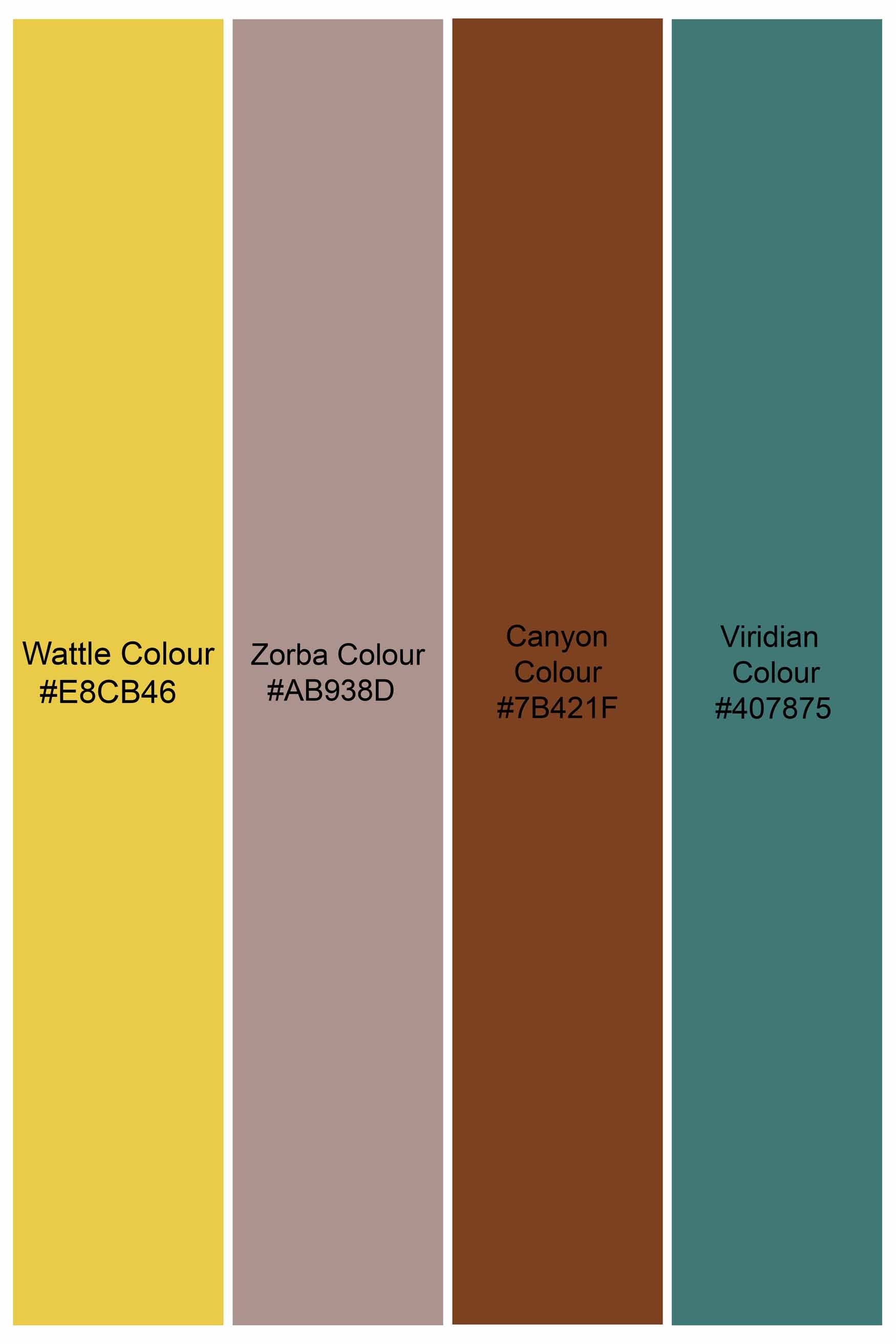 Wattle Yellow with Zobra Brown Multicolour Tribal Printed Super Soft Premium Cotton Shirt