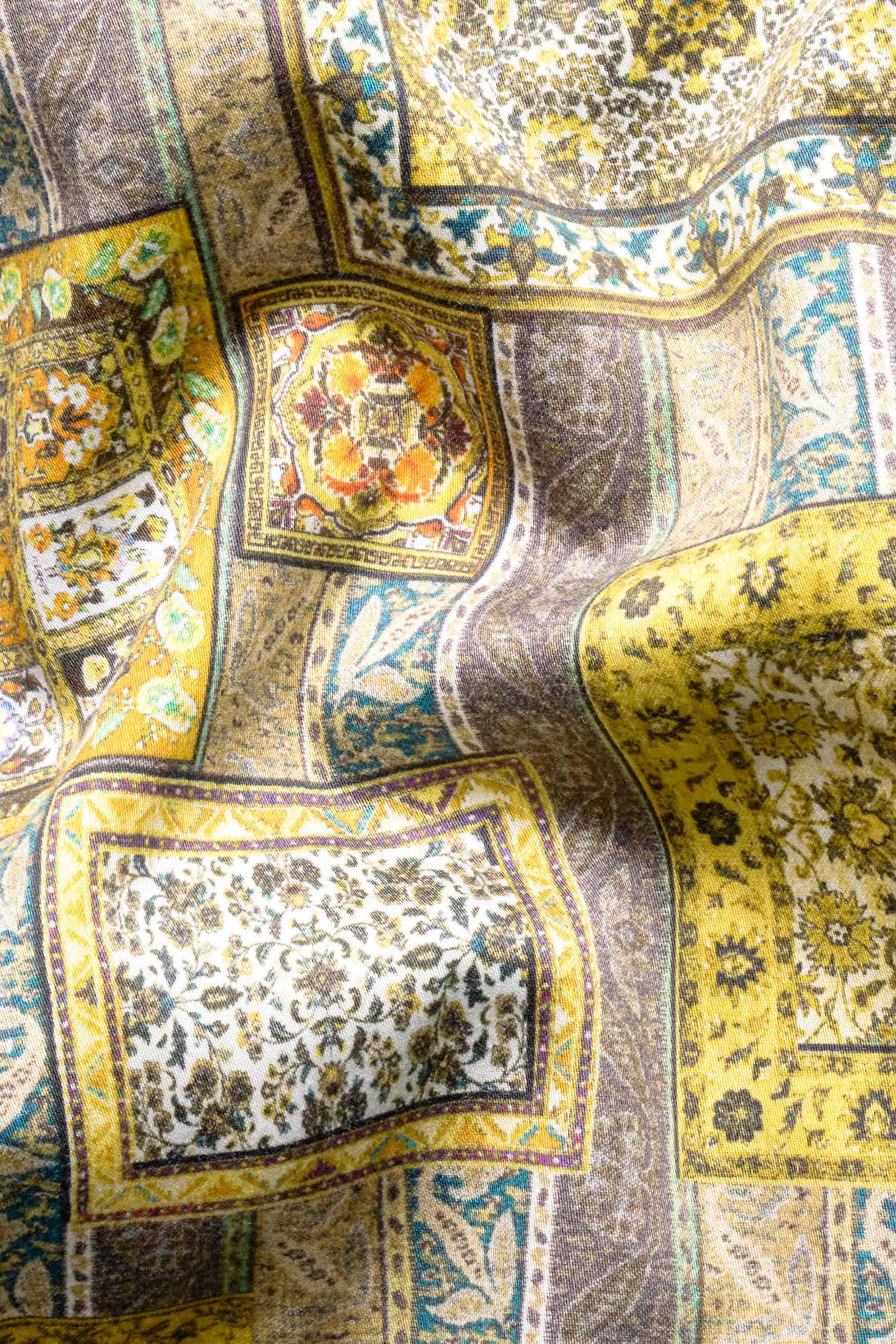 Wattle Yellow with Zobra Brown Multicolour Tribal Printed Super Soft Premium Cotton Shirt