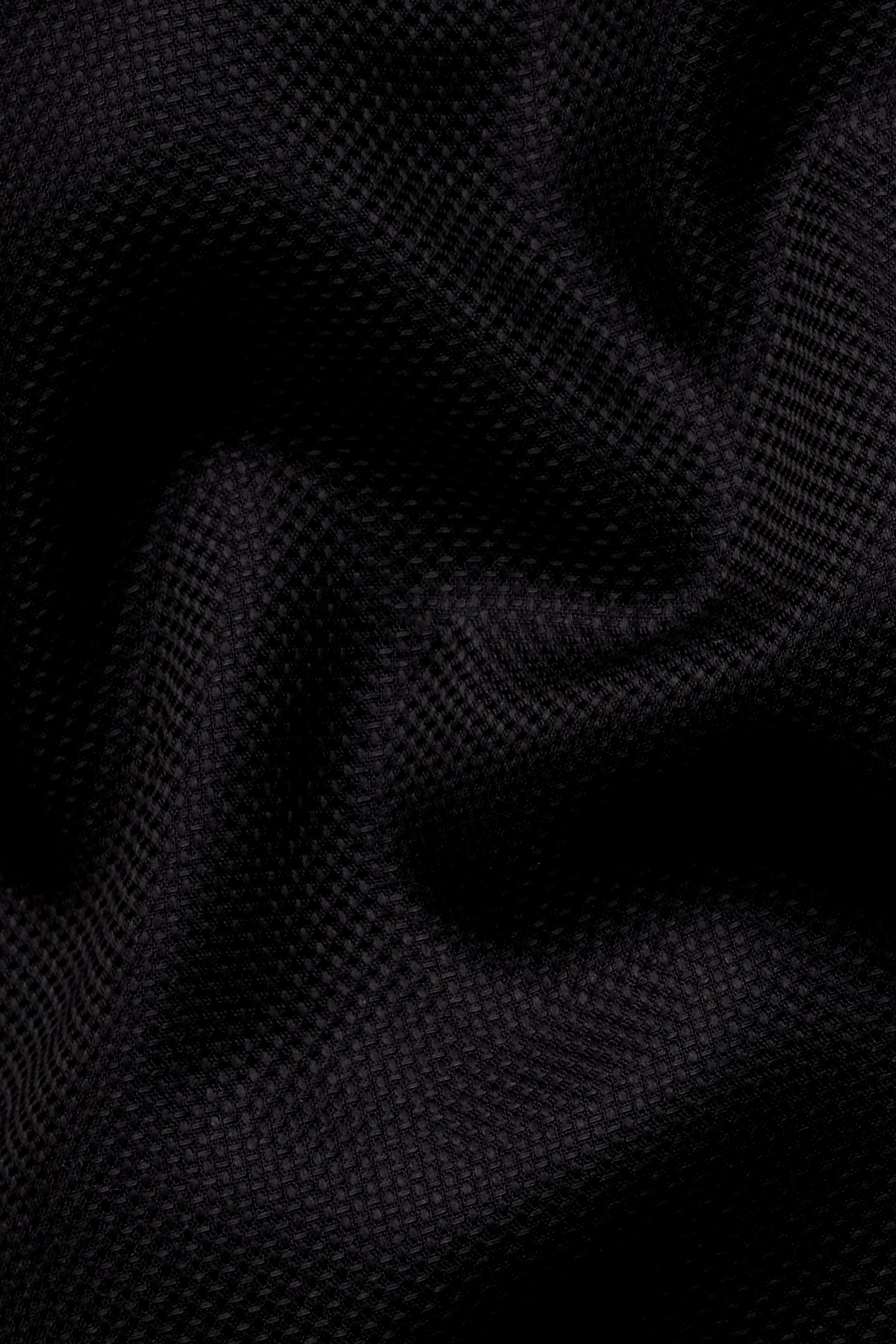 Jade Black Dobby Textured Premium Giza Cotton Shirt