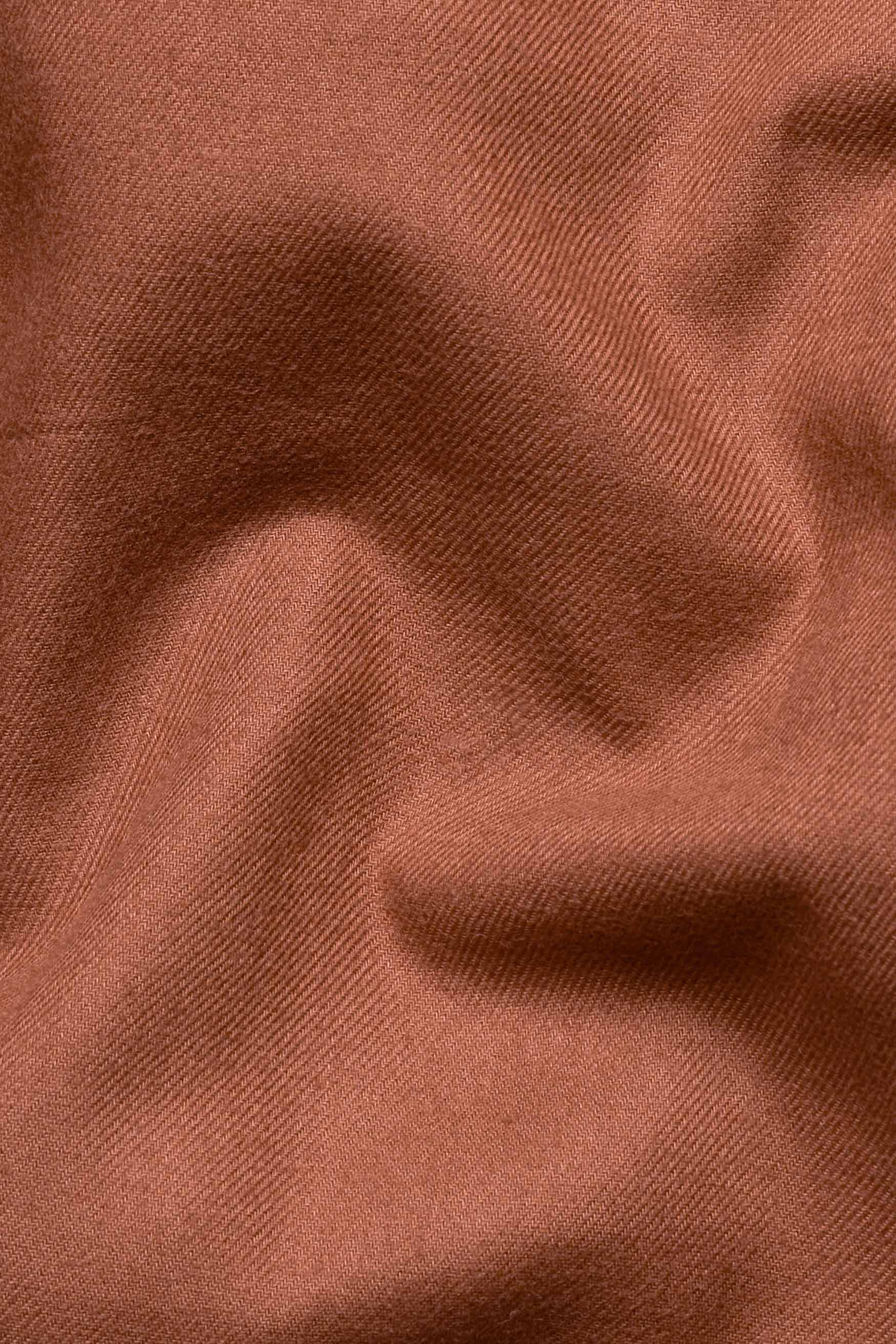 Sepia Brown Twill Premium Cotton Button Down Shirt