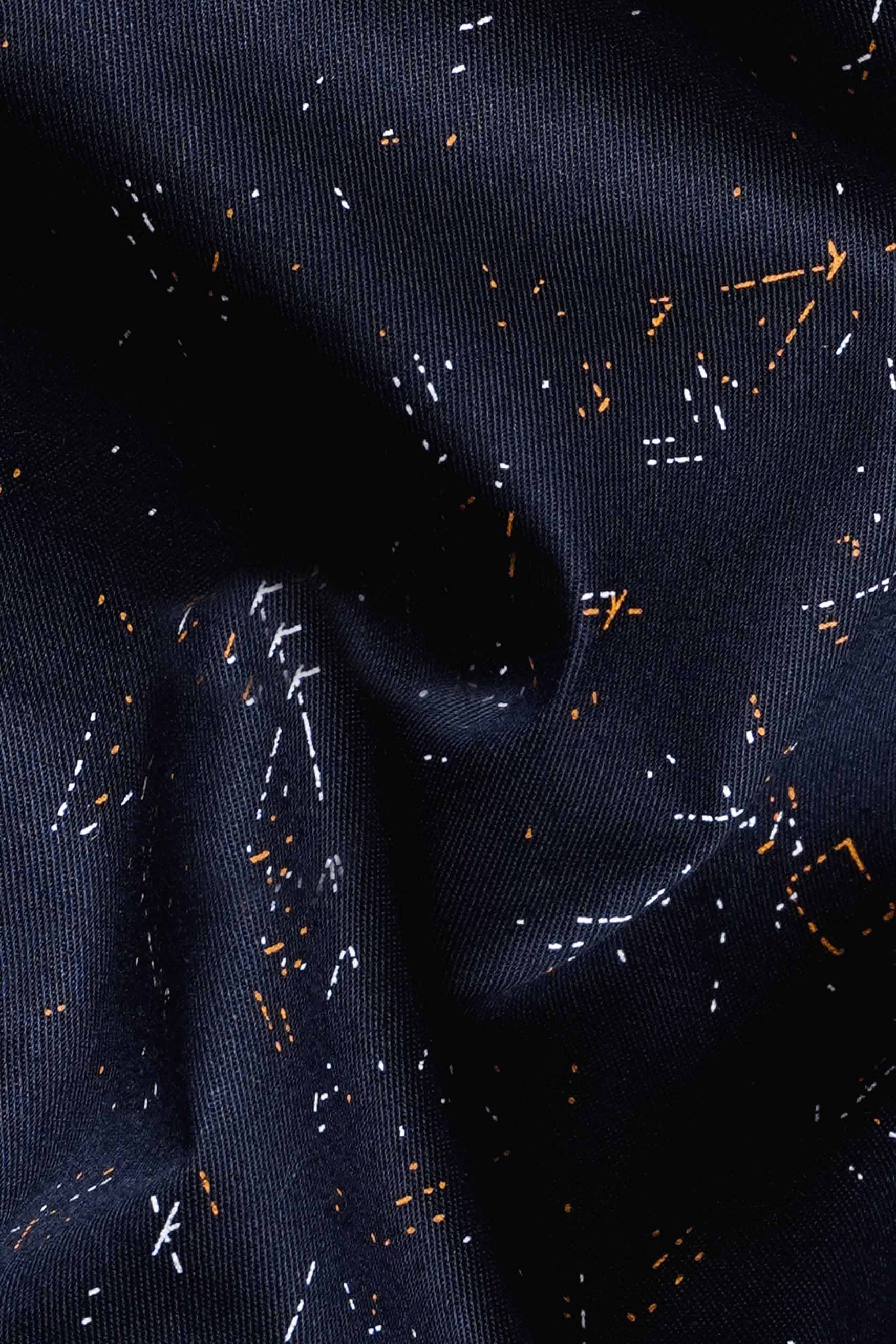 Cinder Blue Printed Twill Premium Cotton Shirt
