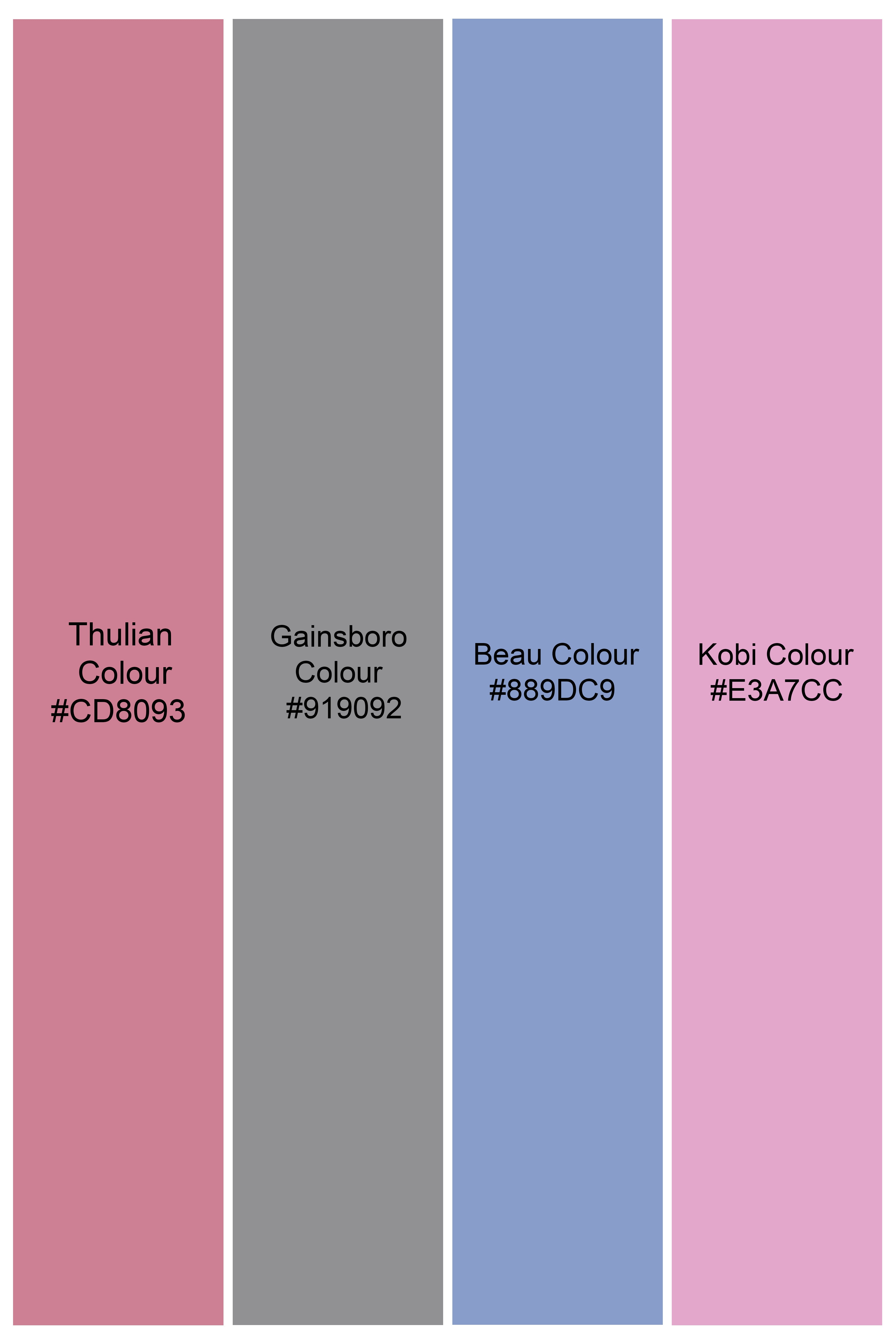 Thulian Pink Multicolour Striped Royal Oxford Kurta Shirt