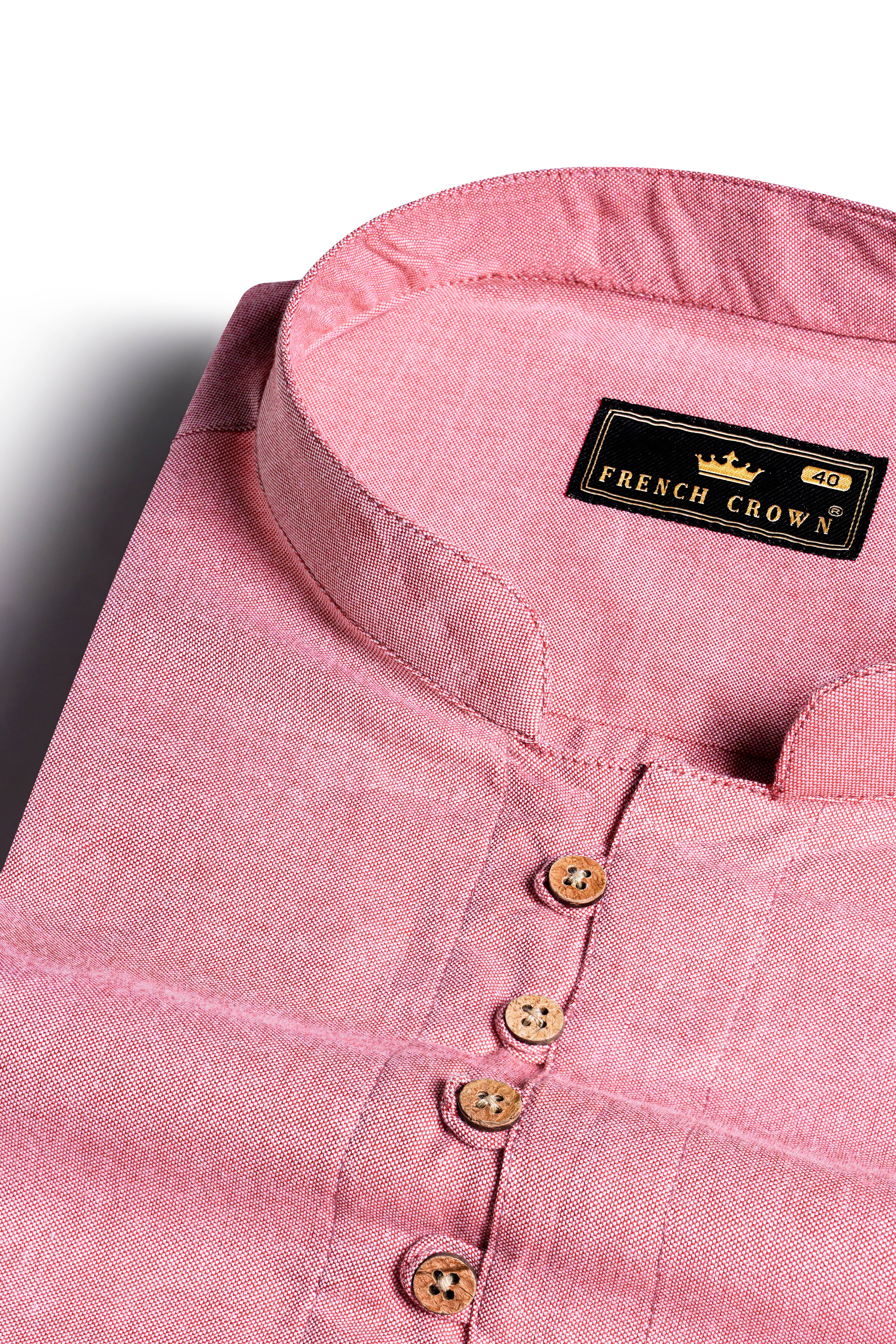 Thulian Pink Multicolour Striped Royal Oxford Kurta Shirt