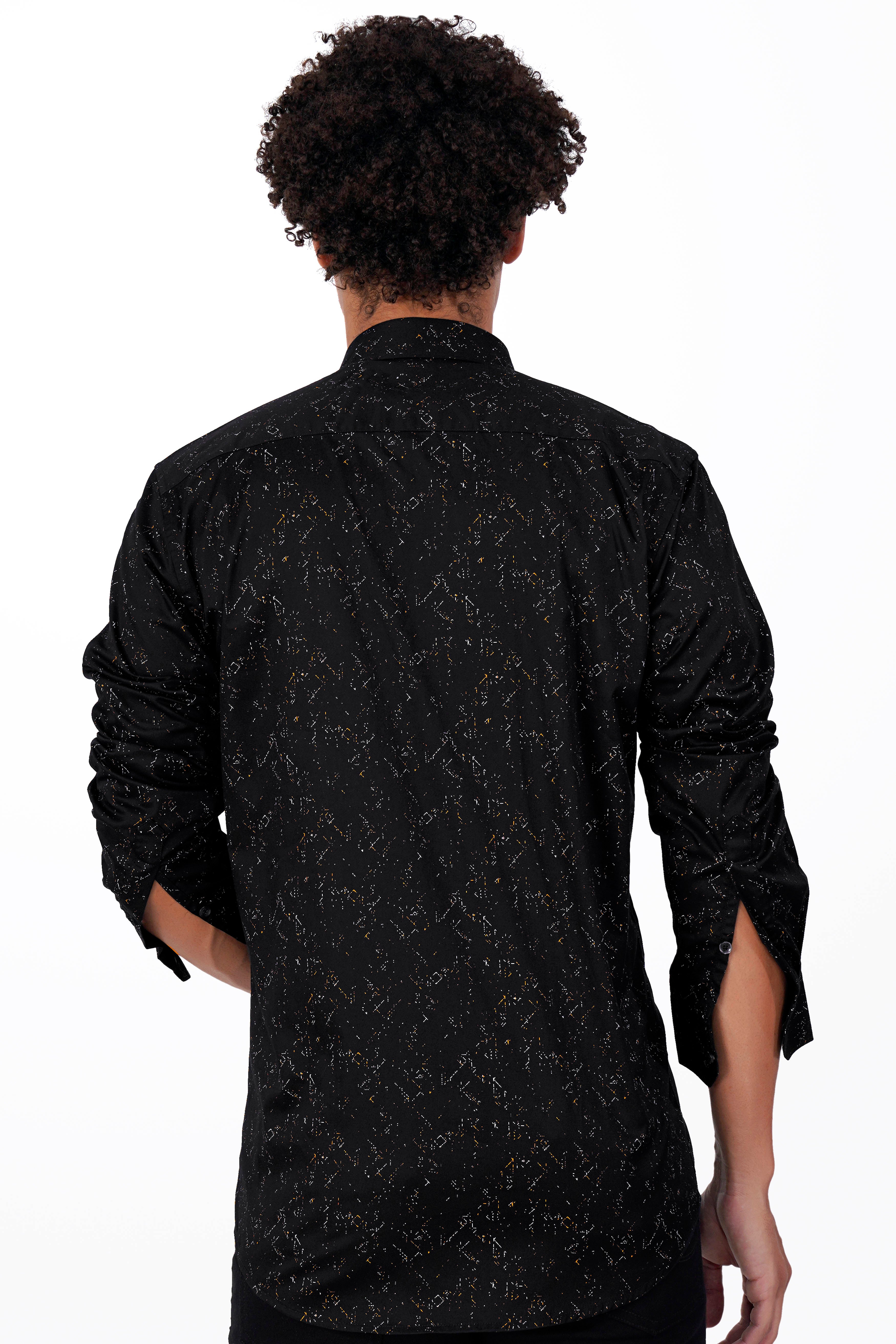 Jade Black Printed Twill Premium Cotton Shirt