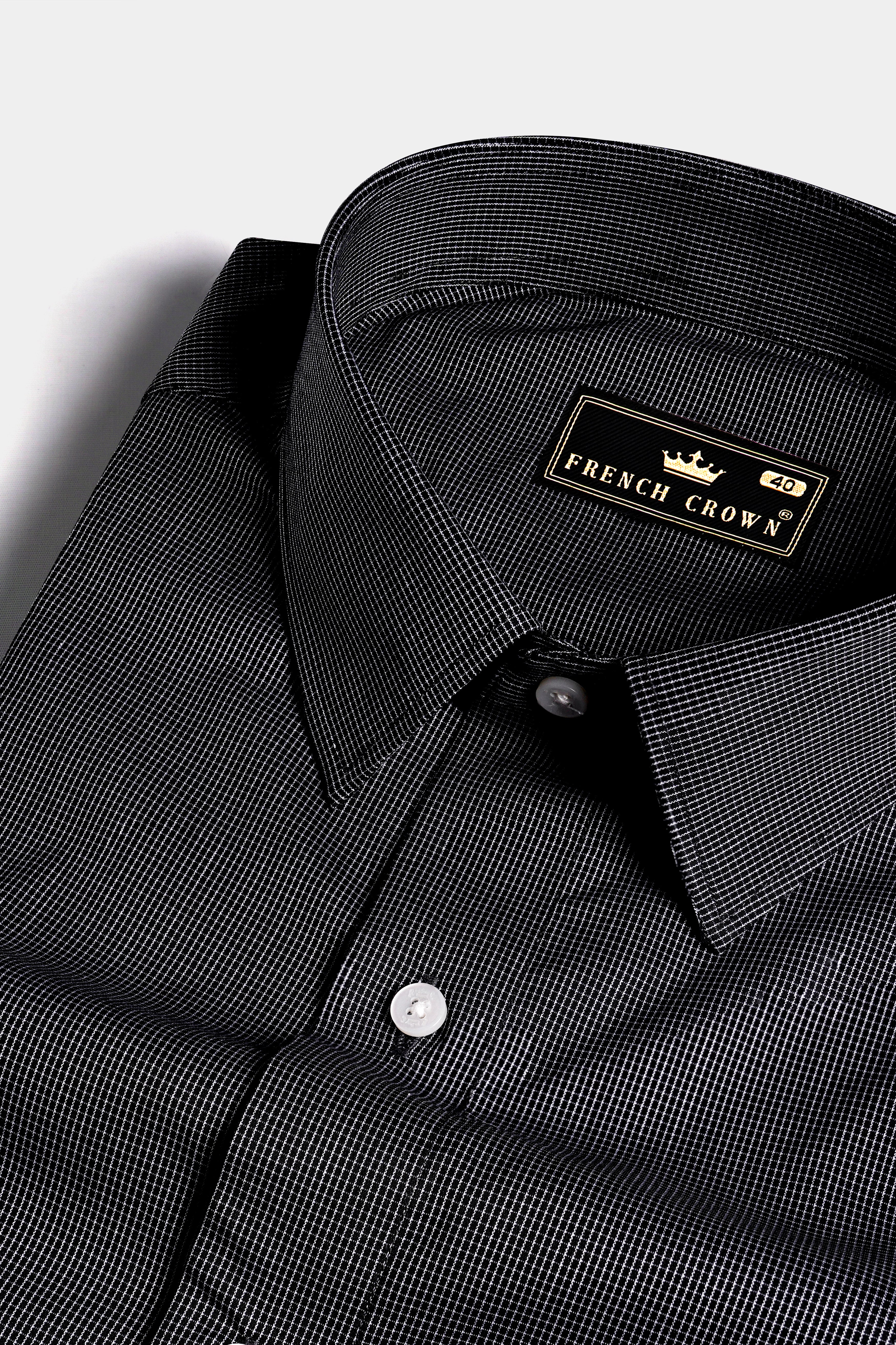 Jade Black and White Premium Giza Cotton Shirt