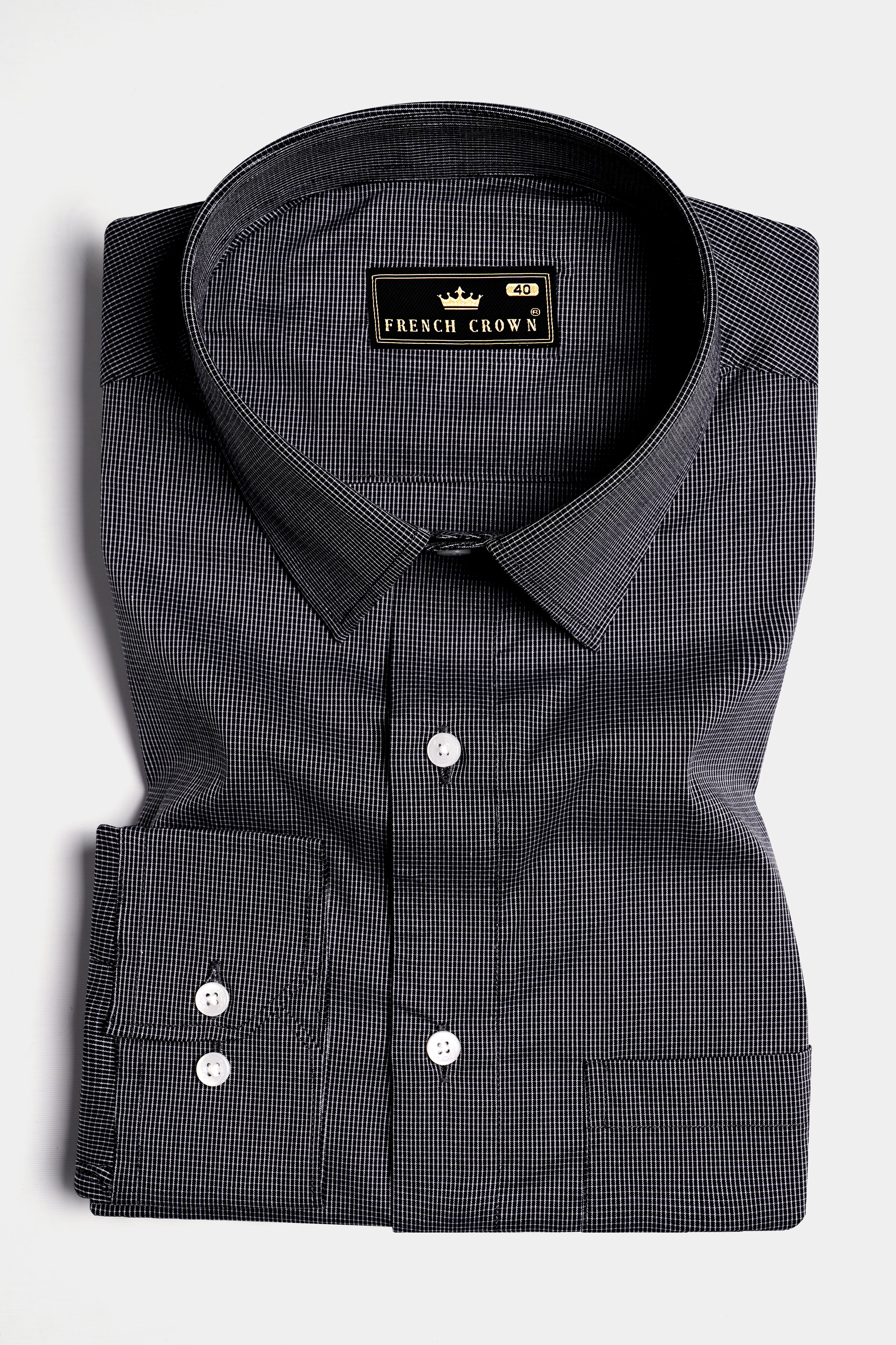 Jade Black and White Premium Giza Cotton Shirt