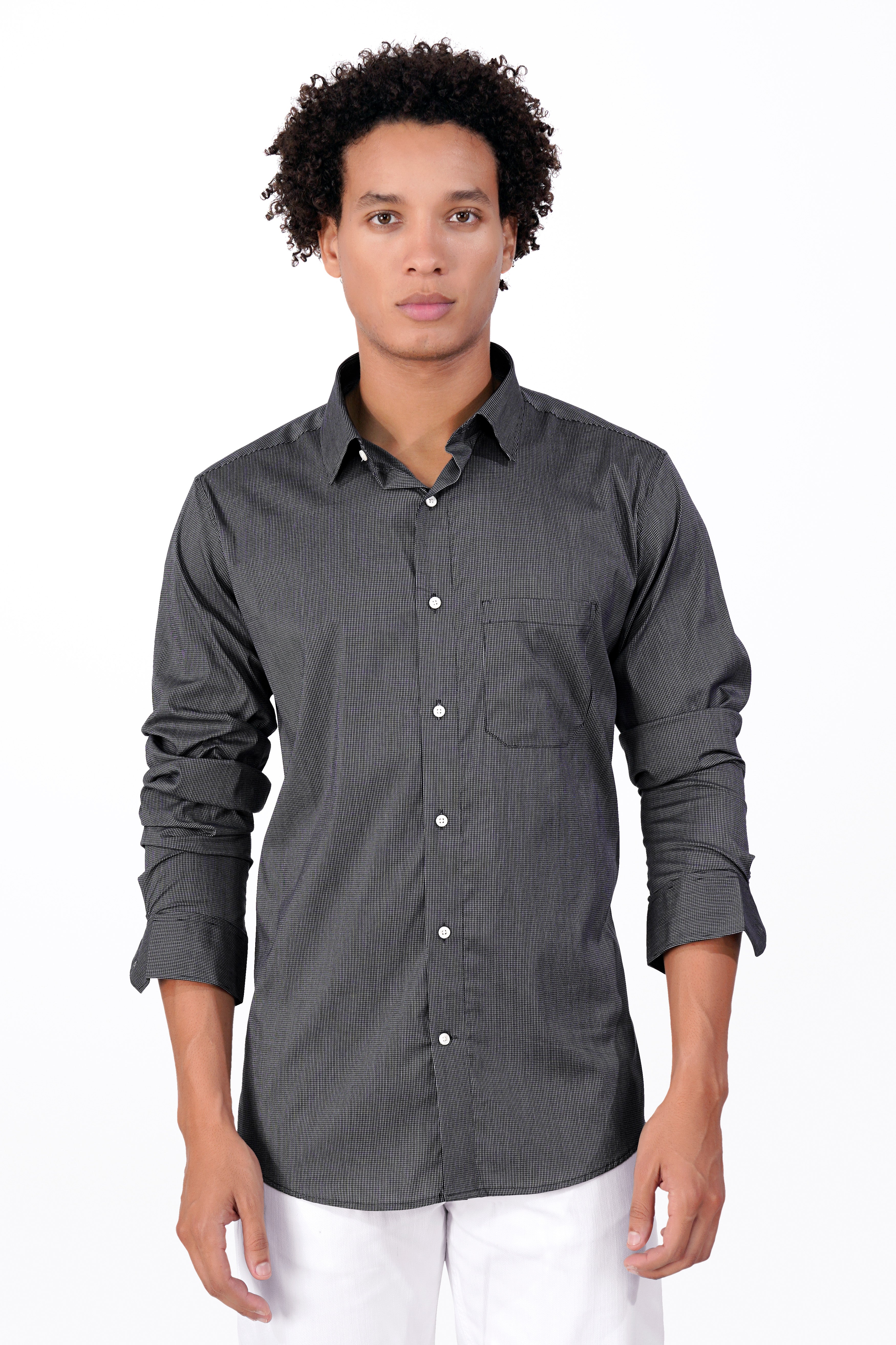 Jade Black and White Premium Giza Cotton Shirt