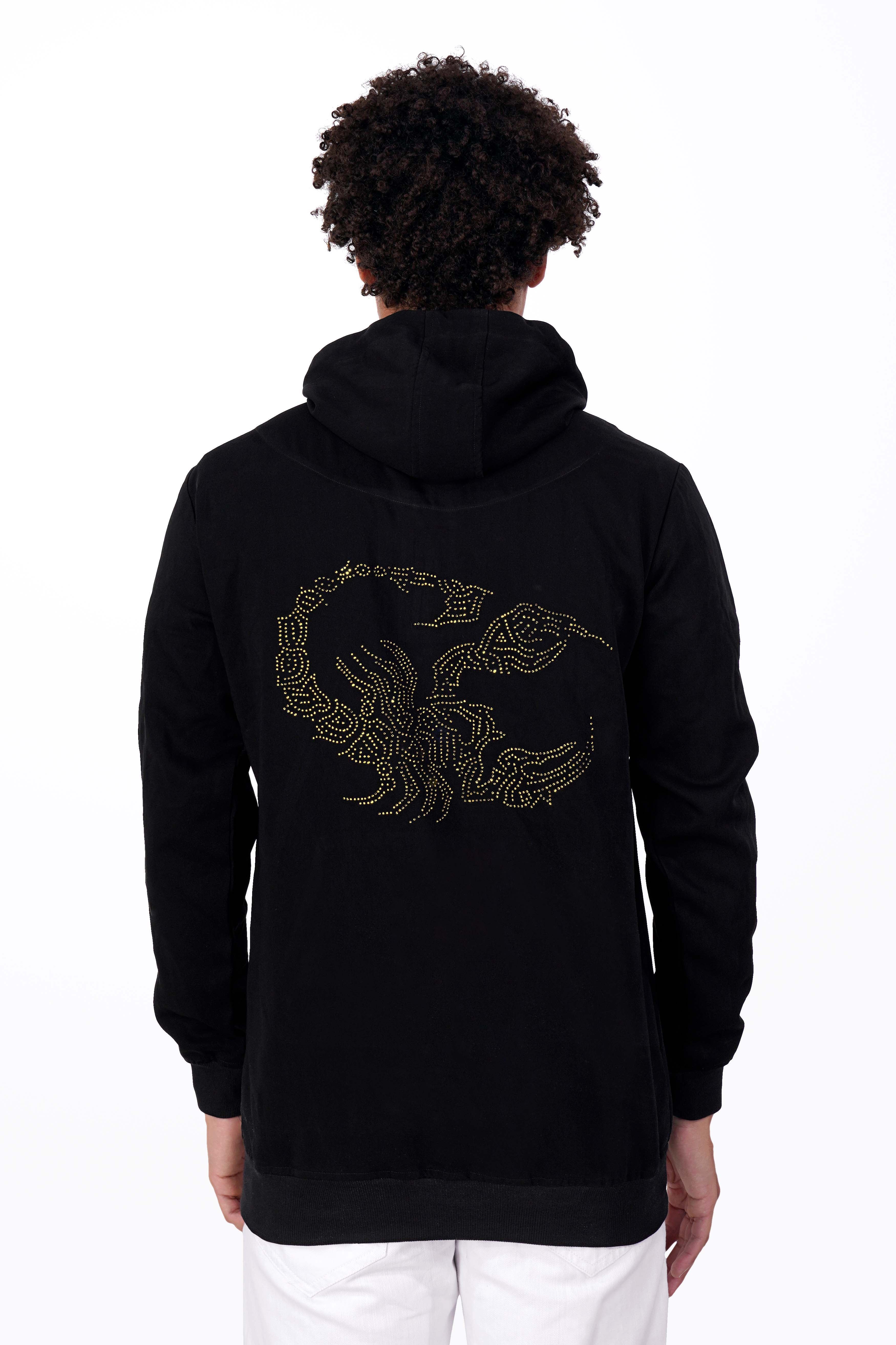 Noirex-Korean Black Scorpion Stonework Hoodie