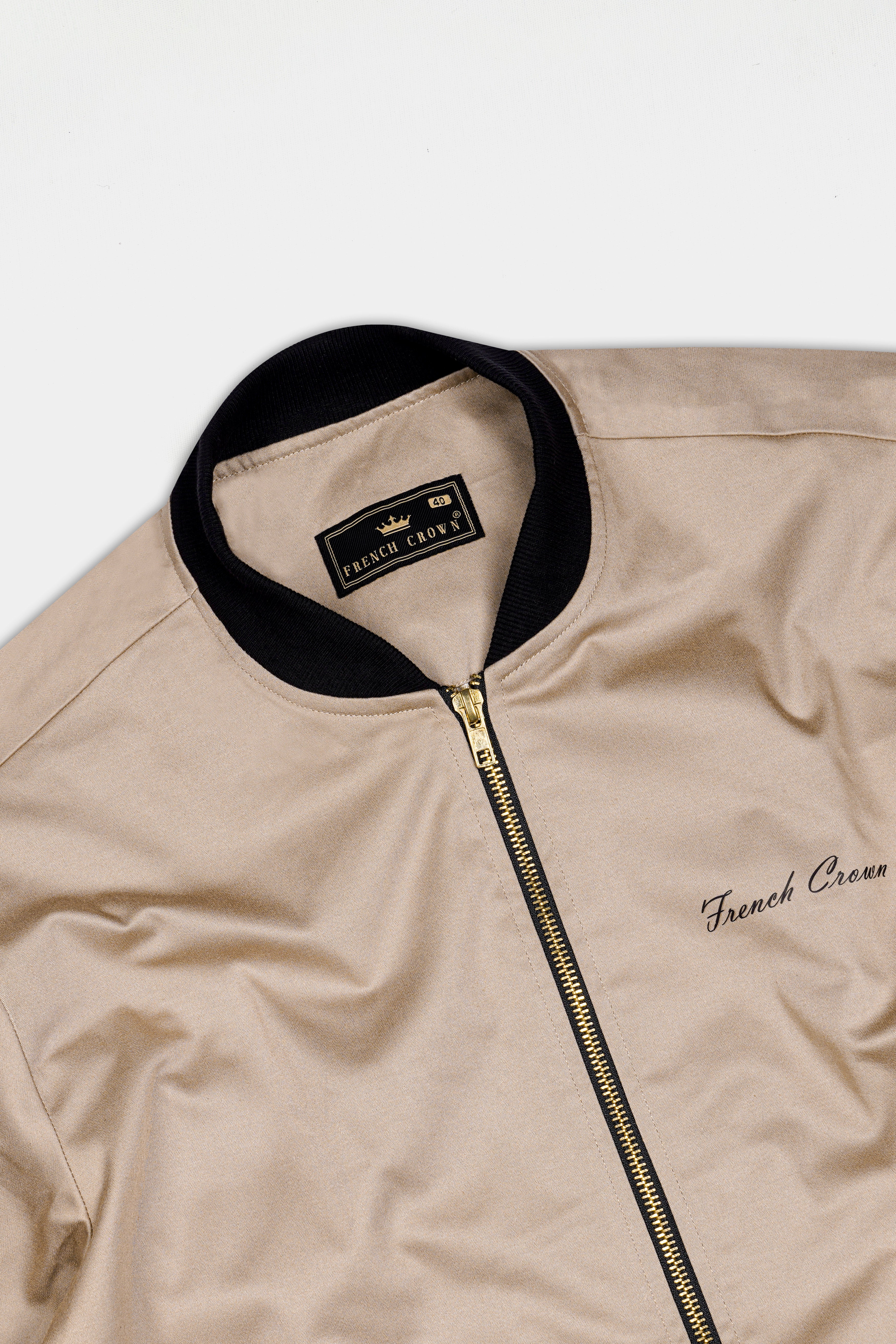 Thatch Brown Premium Cotton Bomber Jacket