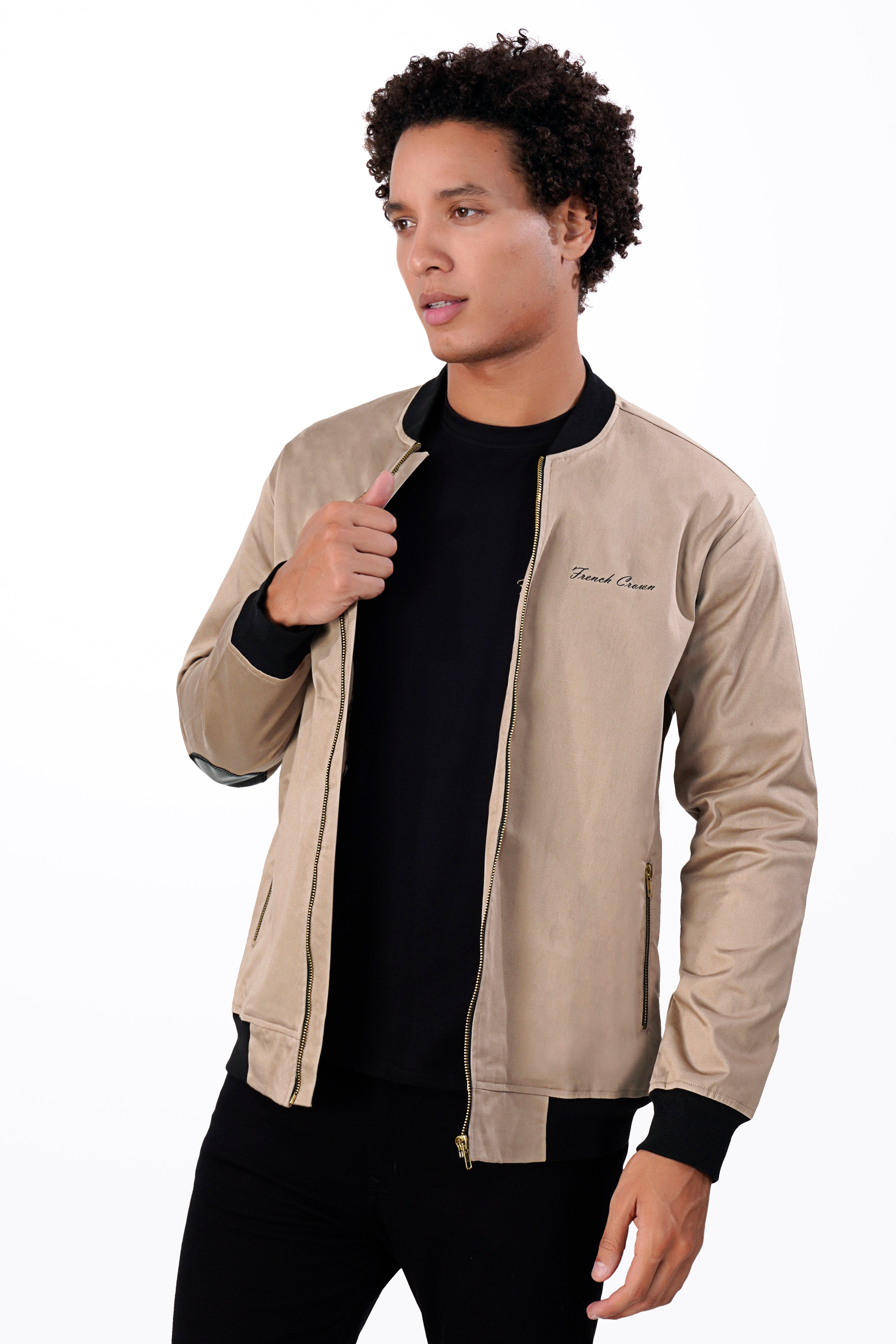 Thatch Brown Premium Cotton Bomber Jacket