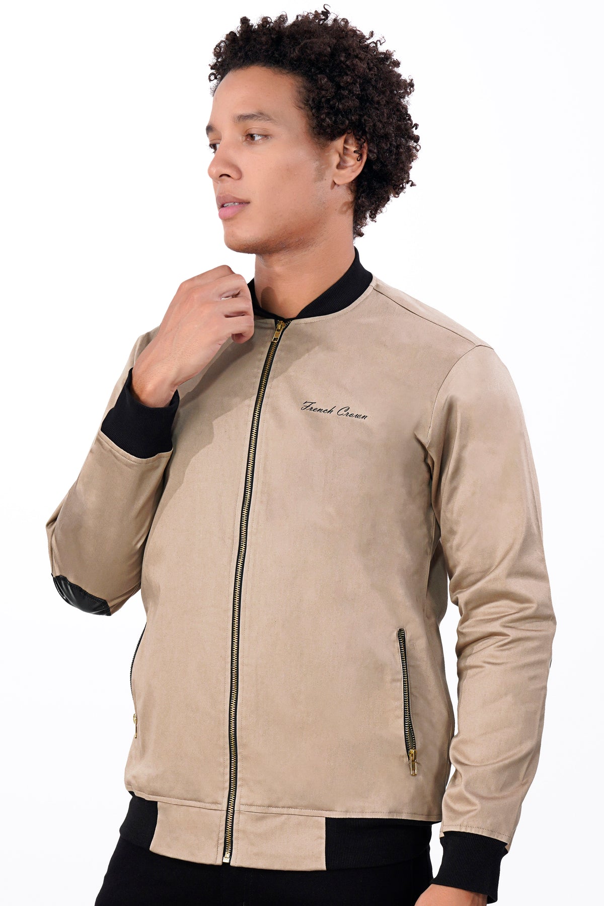 Thatch Brown Premium Cotton Bomber Jacket