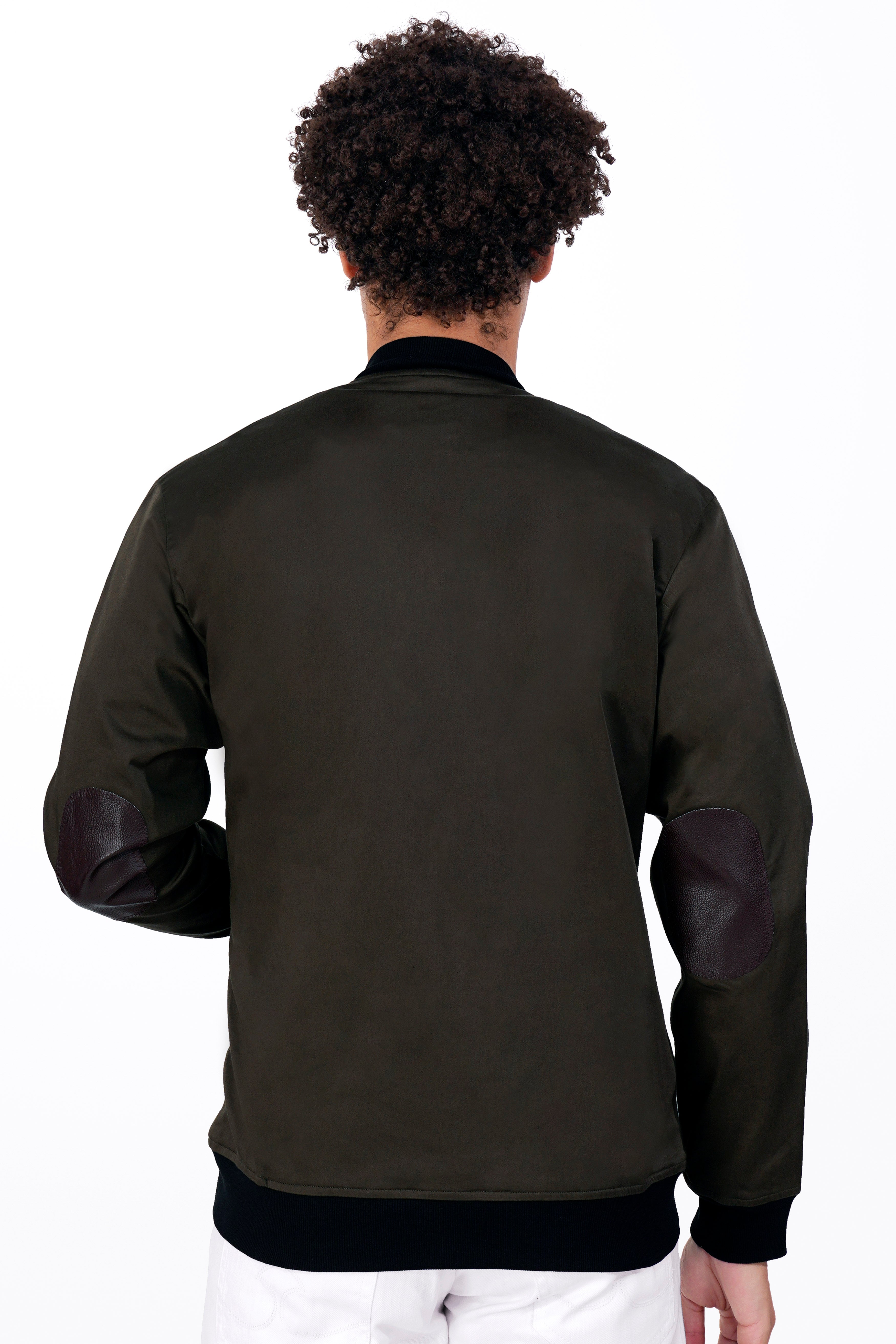 Bistre Brown Premium Cotton Bomber Jacket