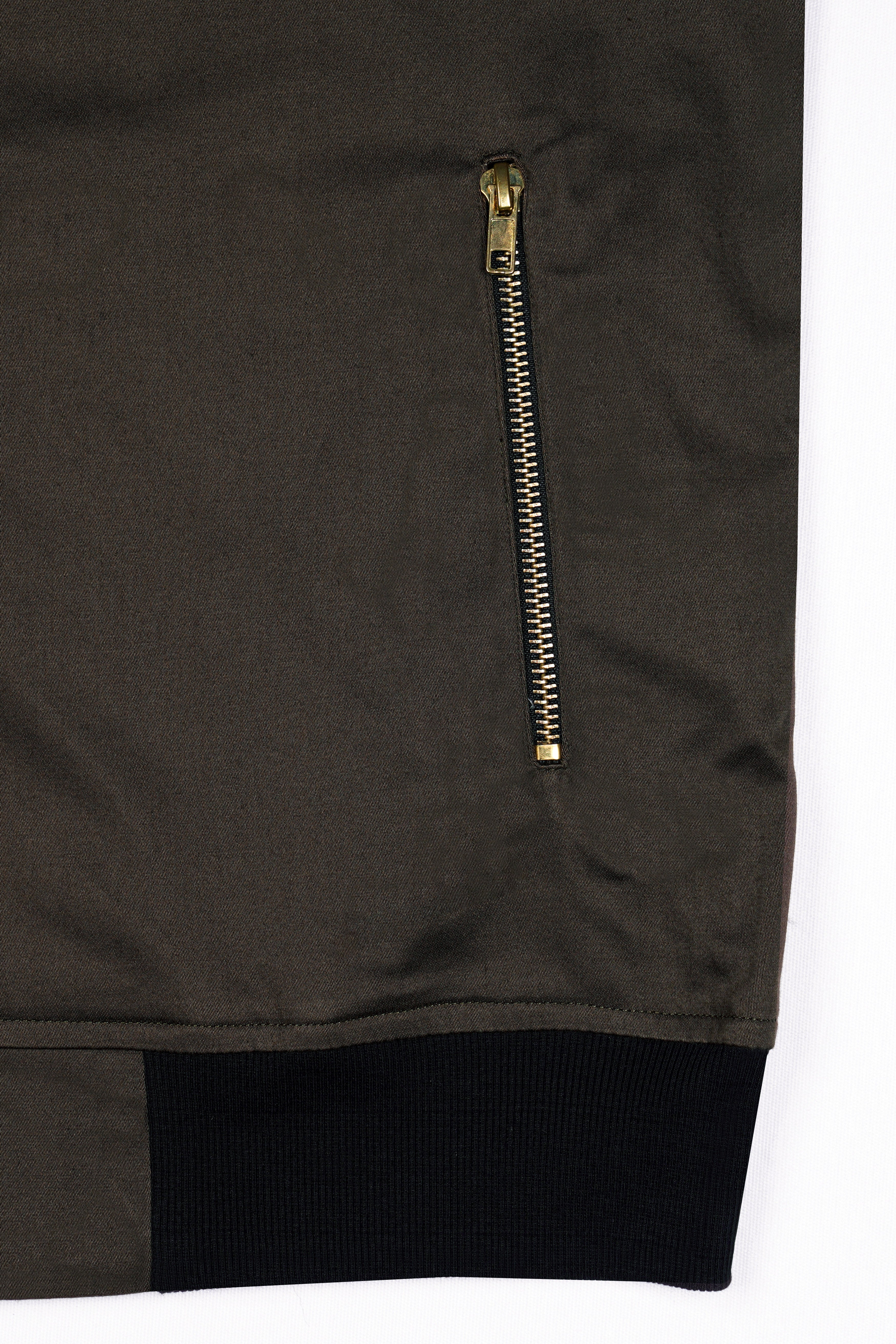 Bistre Brown Premium Cotton Bomber Jacket