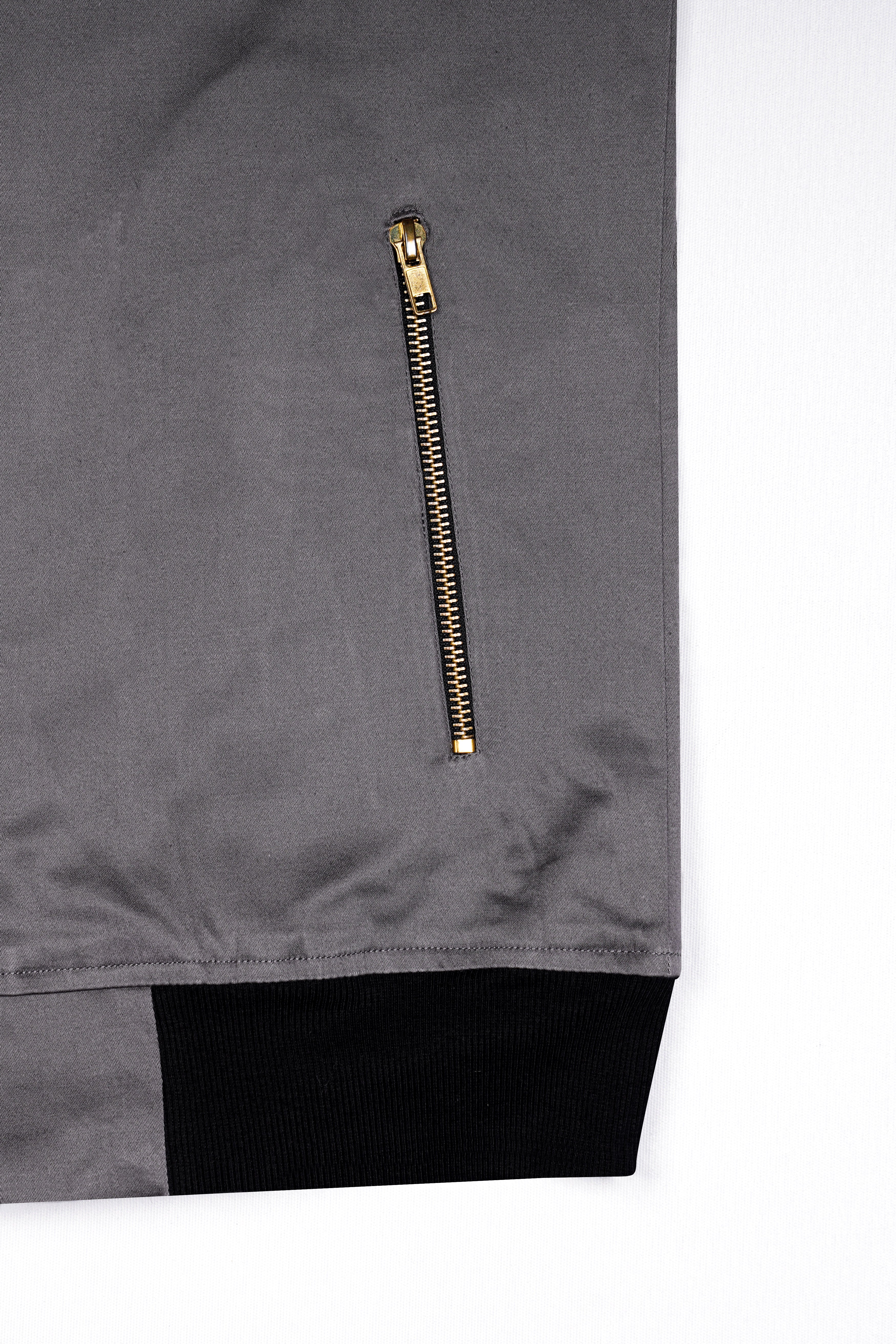 Wenge Gray Premium Cotton Bomber Jacket