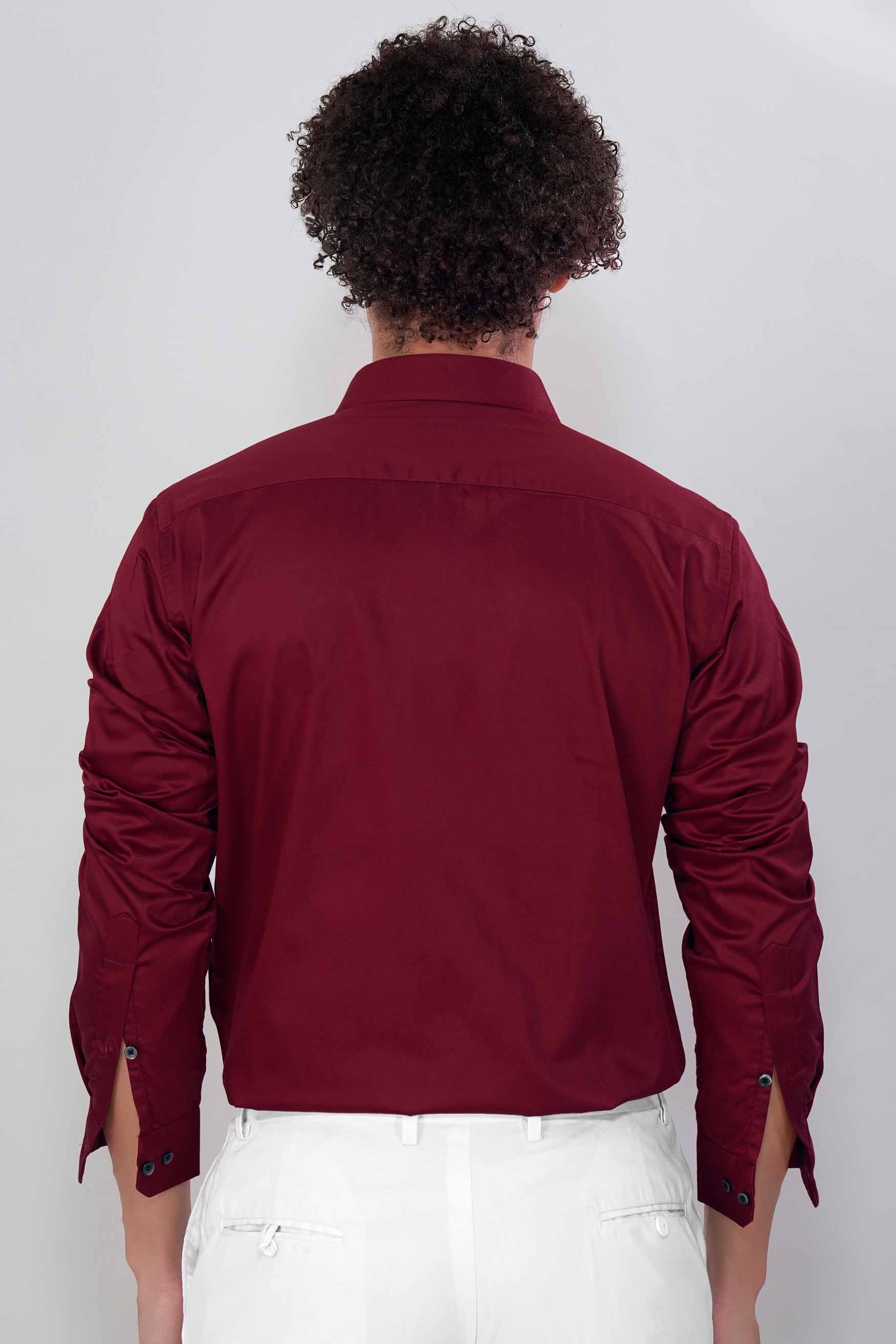 Bordeaux Red Subtle Sheen Super Soft Premium Cotton Shirt