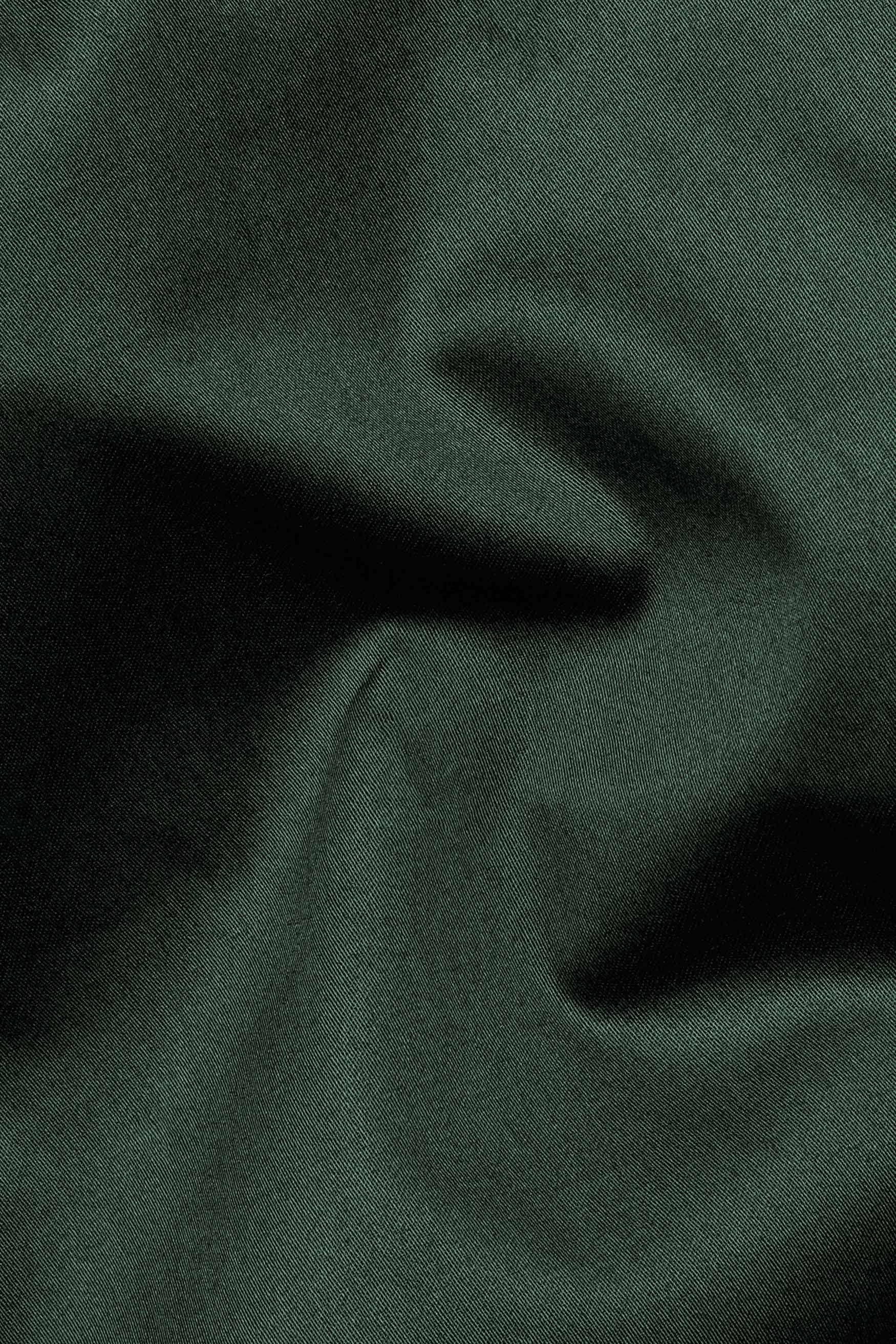 Lunar Green Subtle Sheen Super Soft Premium Cotton Mandarin Shirt