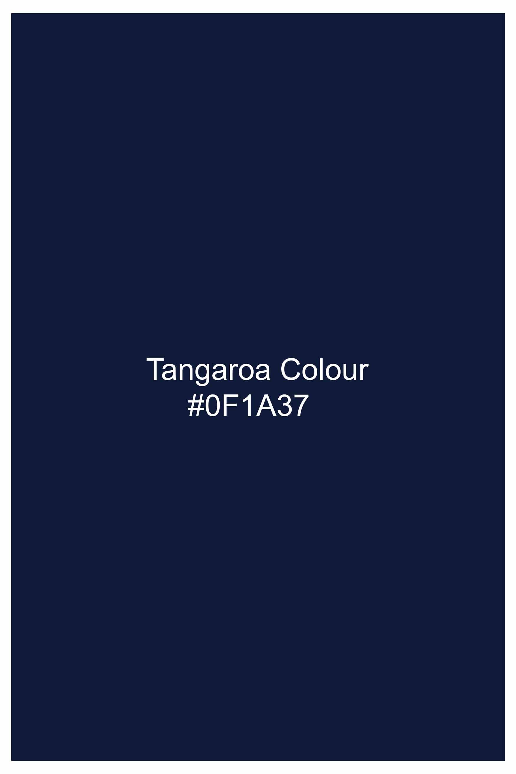 Tangaroa Blue Subtle Sheen Super Soft Premium Cotton Mandarin Shirt