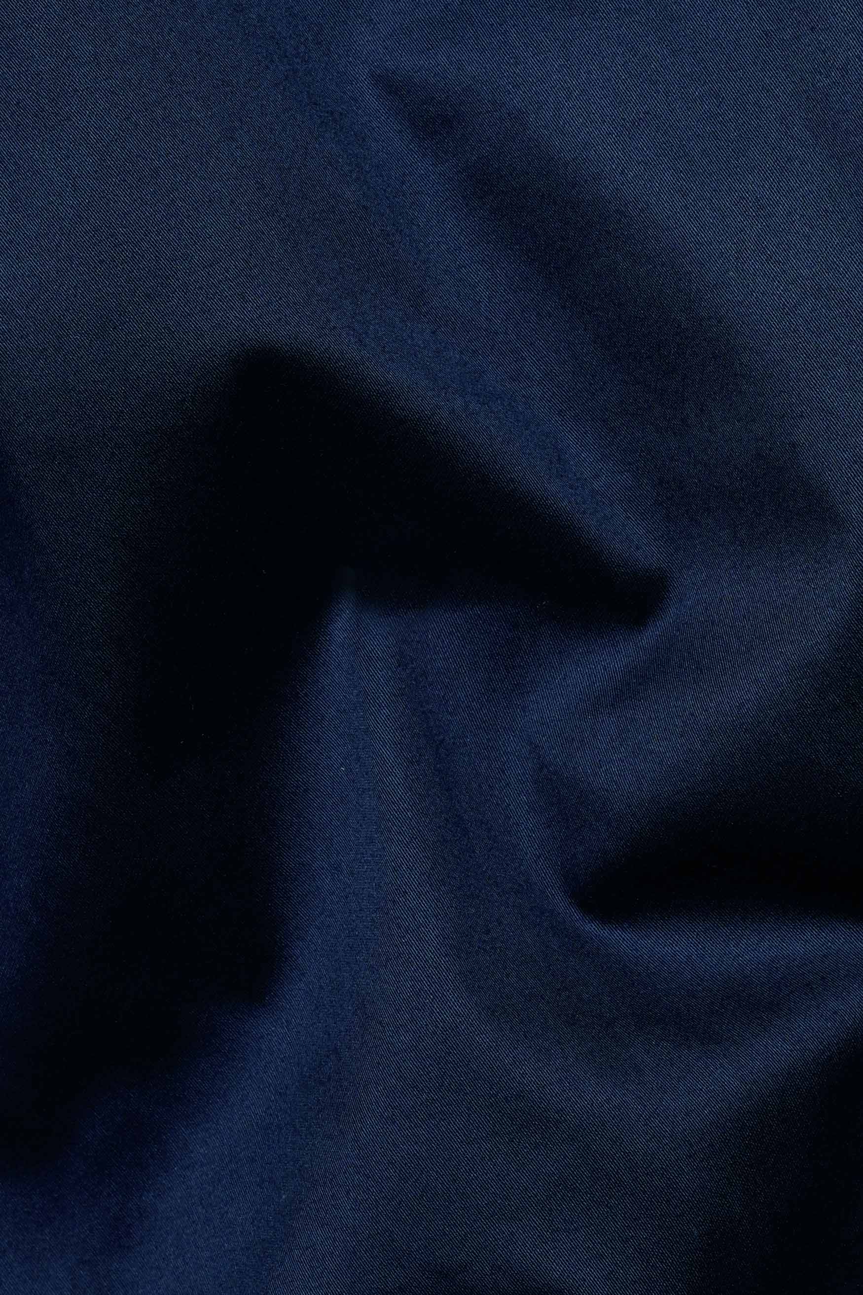 Tangaroa Blue Subtle Sheen Super Soft Premium Cotton Mandarin Shirt